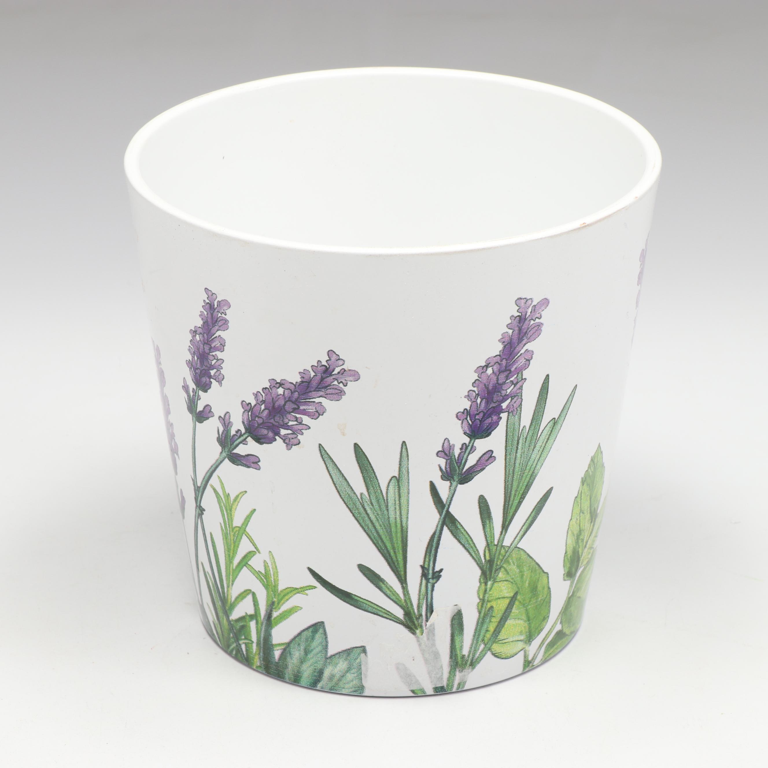 Dansk Brown Enamel Kobenstyle Casserole with German Ceramic Planter