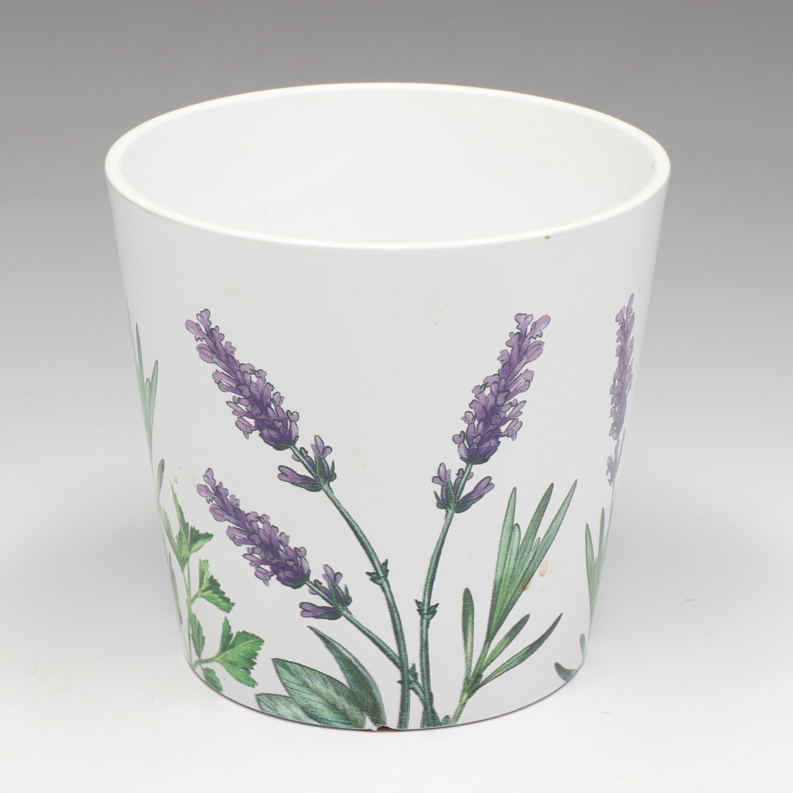 Dansk Brown Enamel Kobenstyle Casserole with German Ceramic Planter