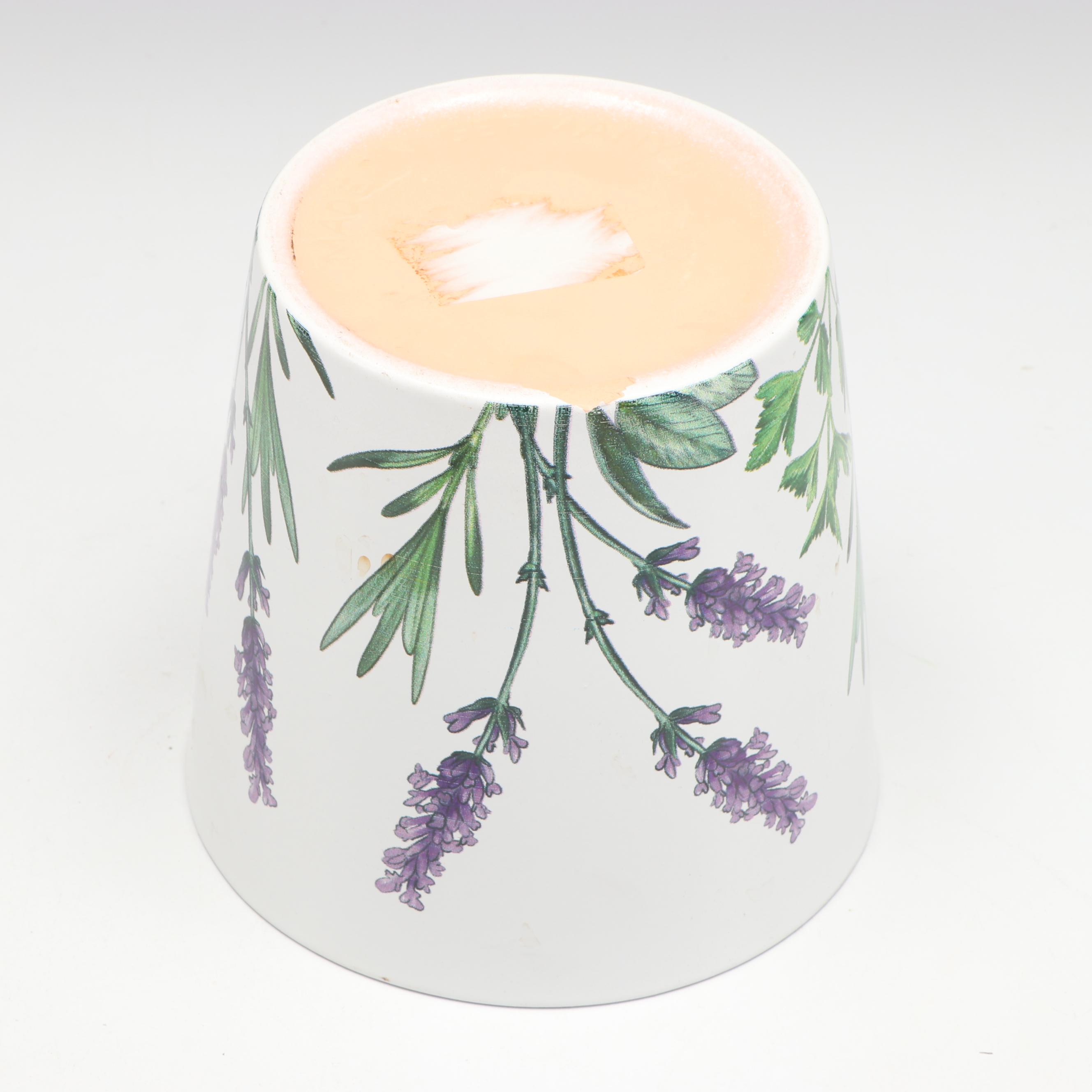 Dansk Brown Enamel Kobenstyle Casserole with German Ceramic Planter