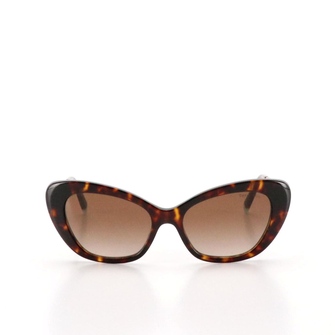 Tiffany & Co. TF4158 Brown Havana Cat Eye Sunglasses with Case