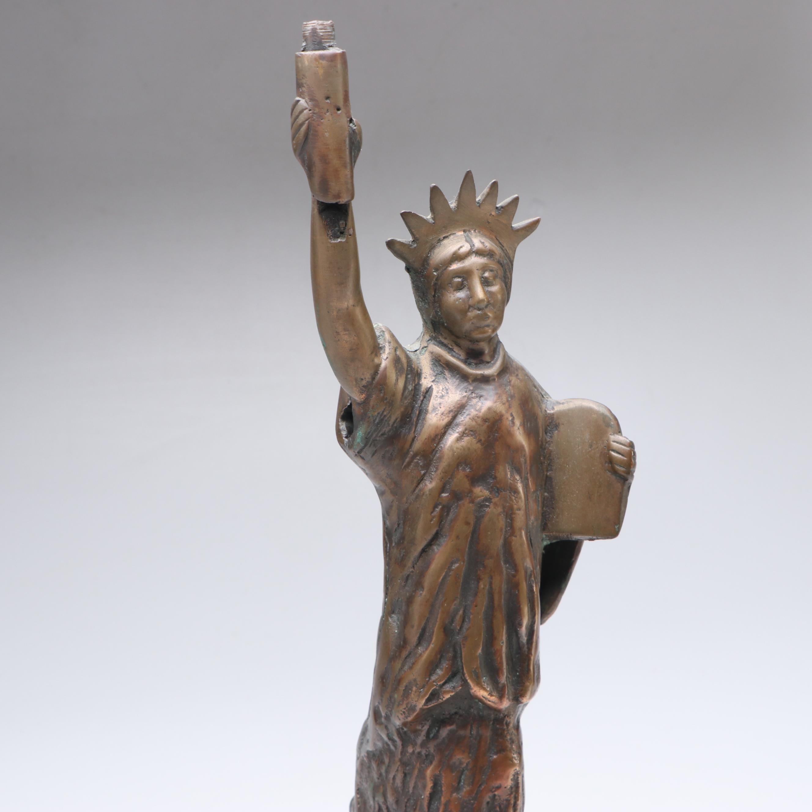 Statue of Liberty Bronzed Metal Souvenir Statue, Early to Mid-20th Century