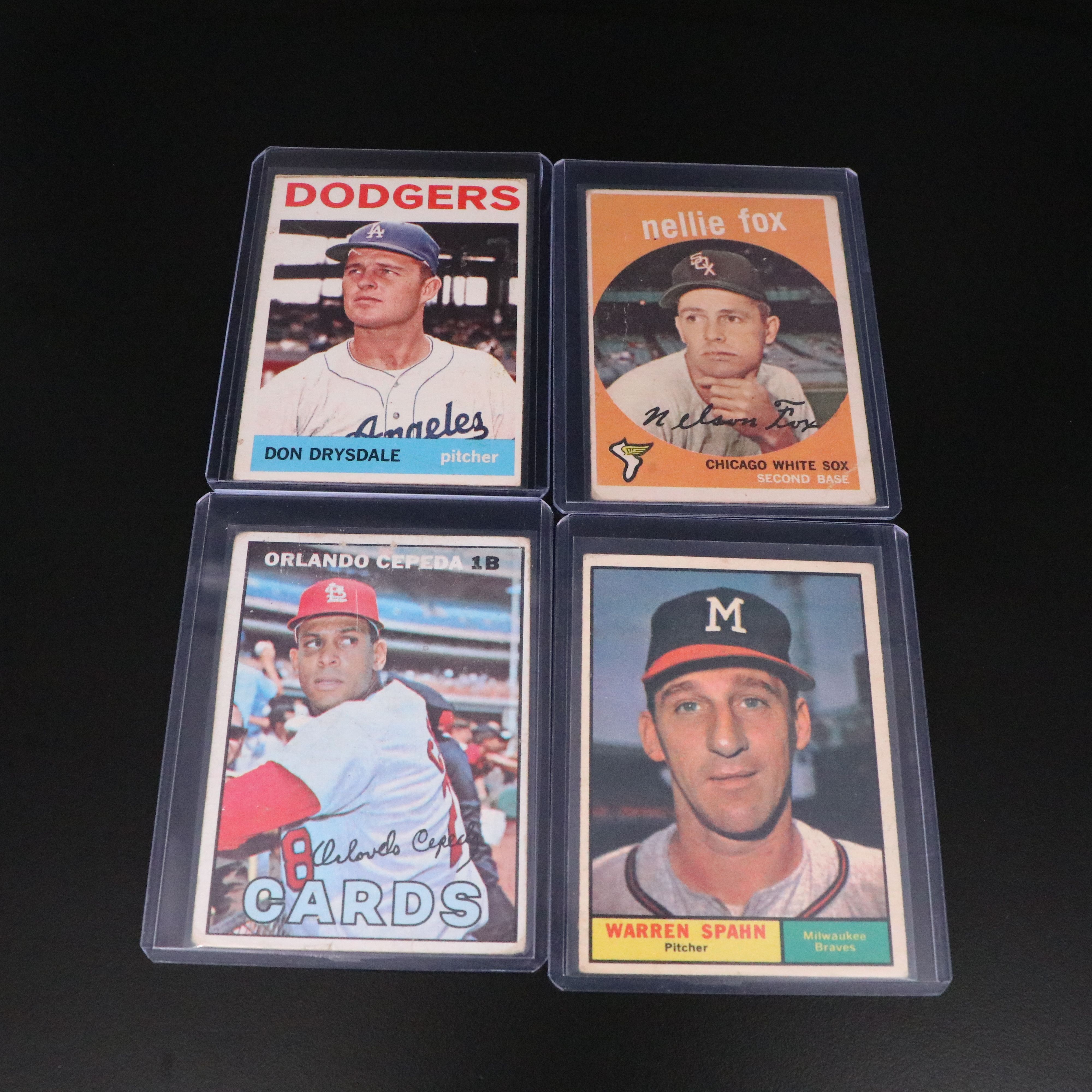 Topps with Other Baseball Cards Featuring Hank Aaron, Bob Gibson, and More