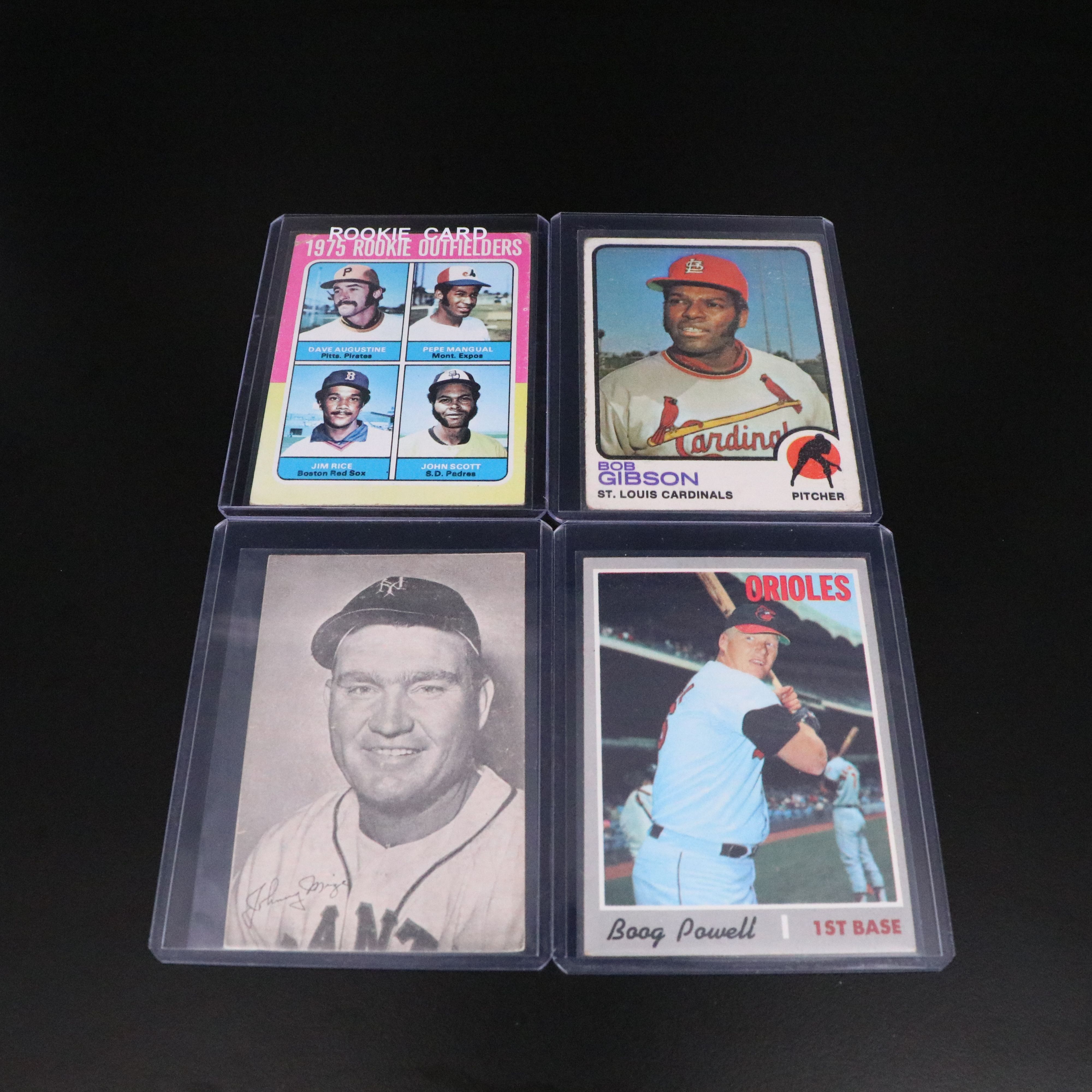 Topps with Other Baseball Cards Featuring Hank Aaron, Bob Gibson, and More