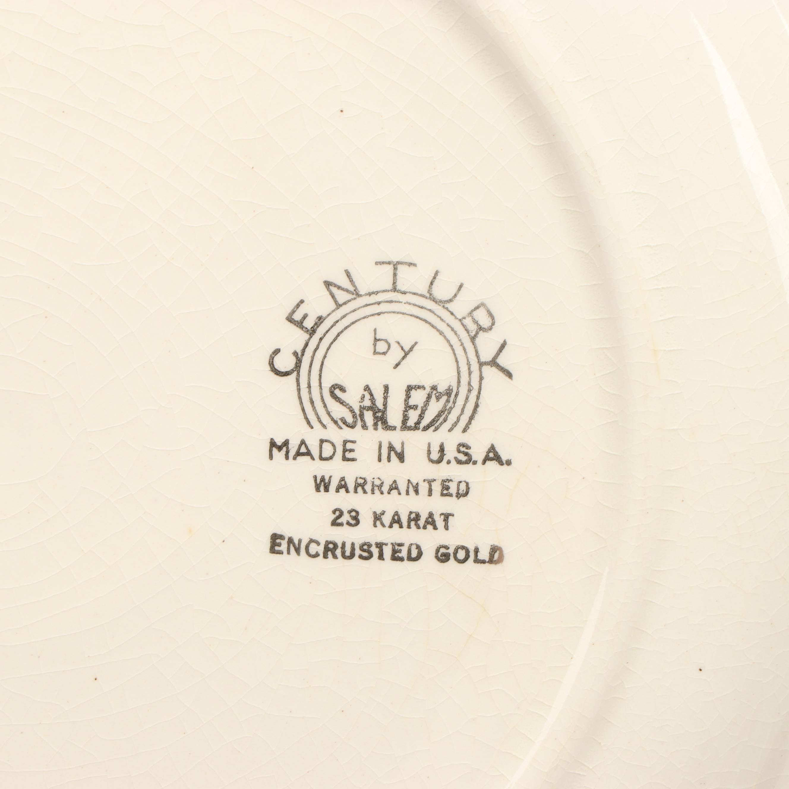 Salem "Aristocrat Maroon" and "Cobalt Blue" Gilt Edge Plates, Mid-20th Century