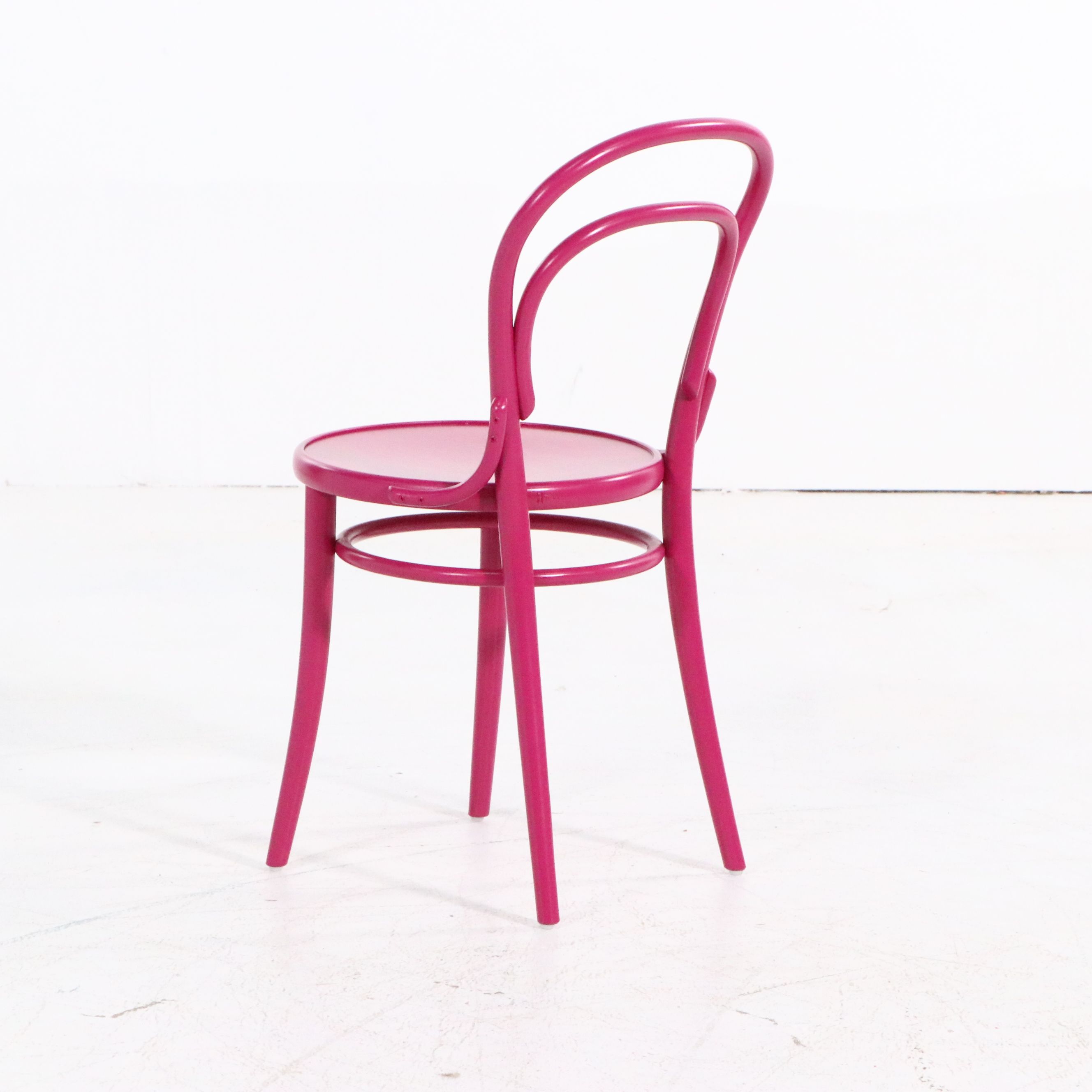 Set of Five TON Thonet Style Pink Bentwood Chairs
