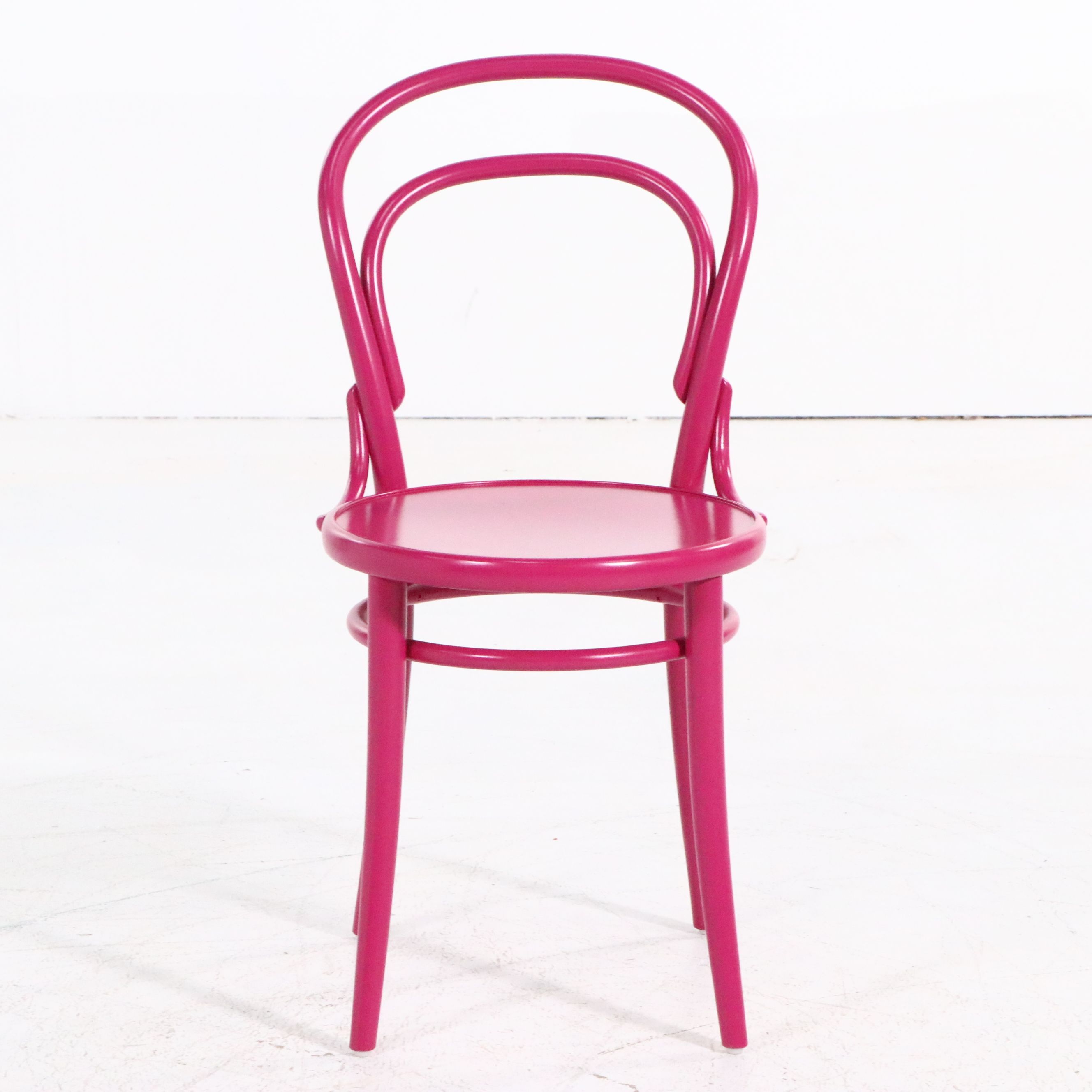 Set of Five TON Thonet Style Pink Bentwood Chairs