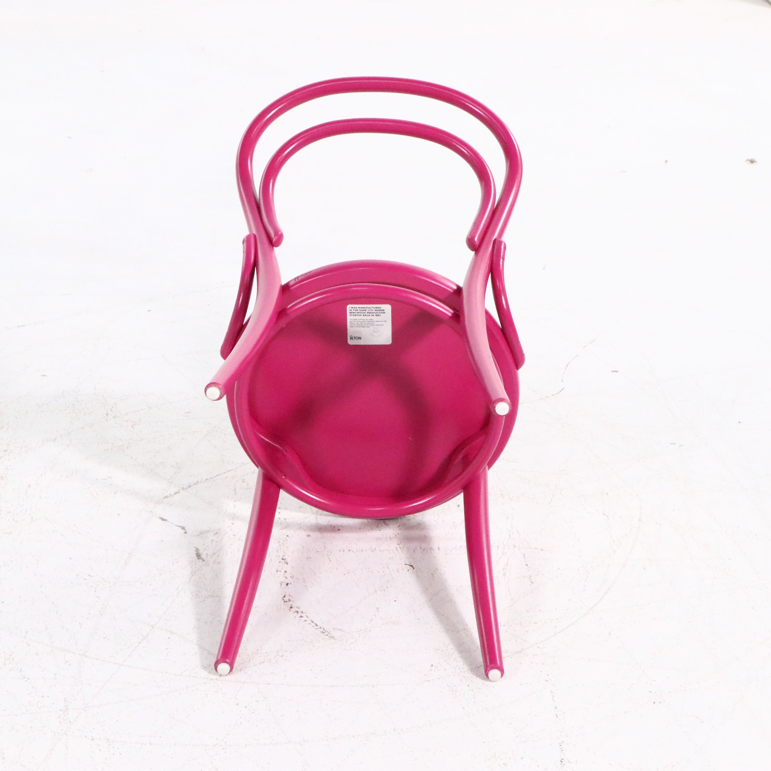 Set of Five TON Thonet Style Pink Bentwood Chairs