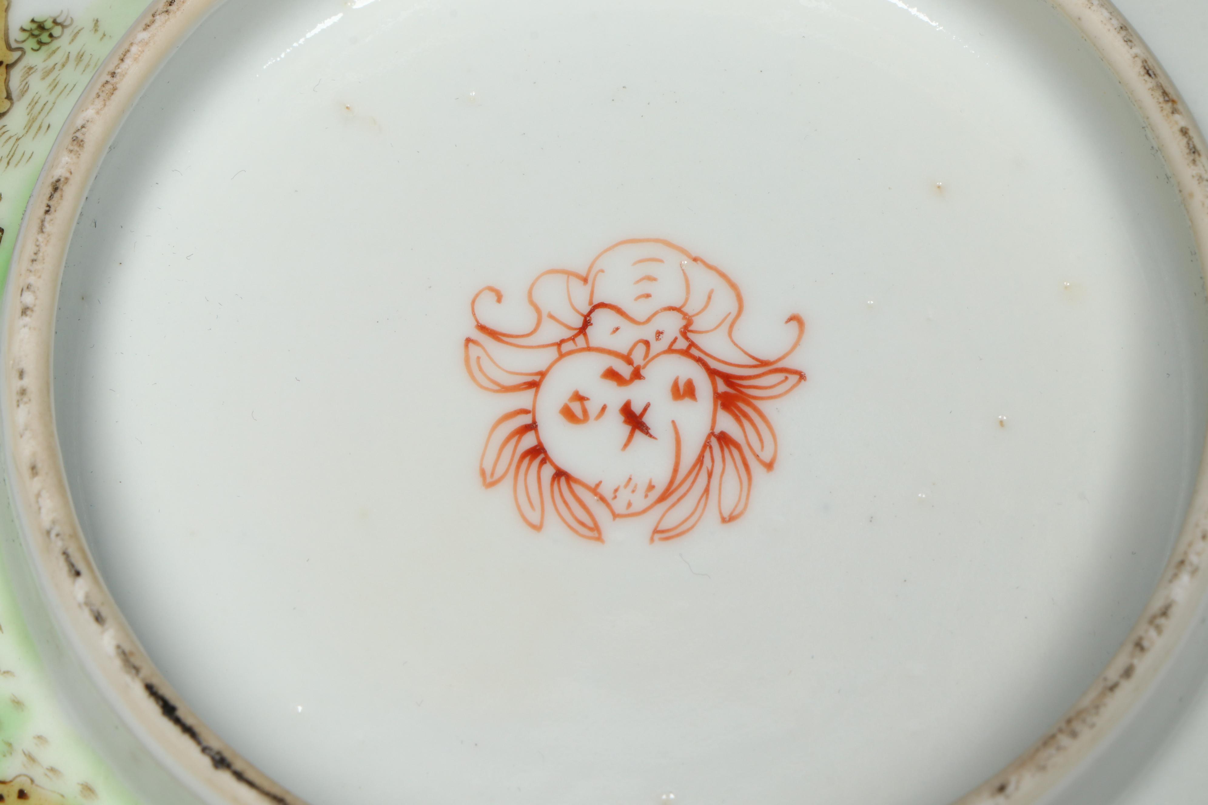 Pair of Antique Chinese Qing Dynasty Enameled Porcelain Bowls