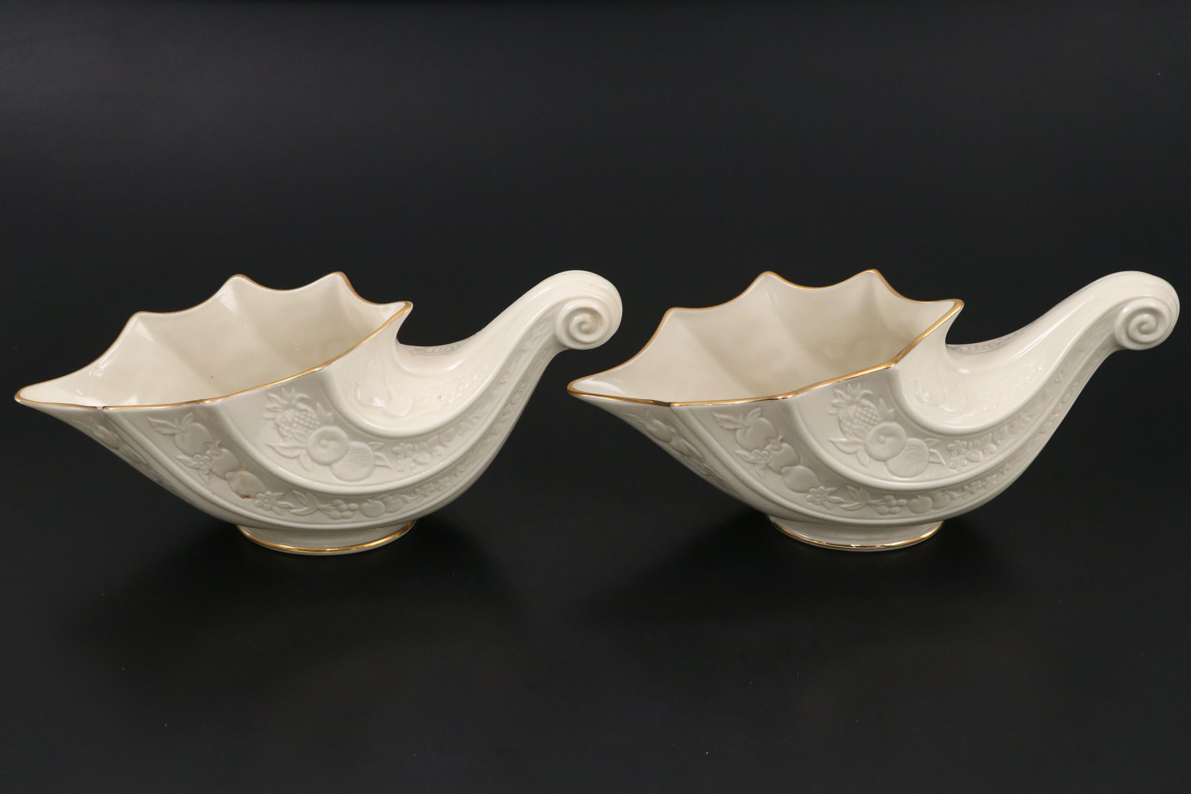 Lenox "Fruits of Life" Cornucopias with Pierced Rose Bowls and Other Porcelain