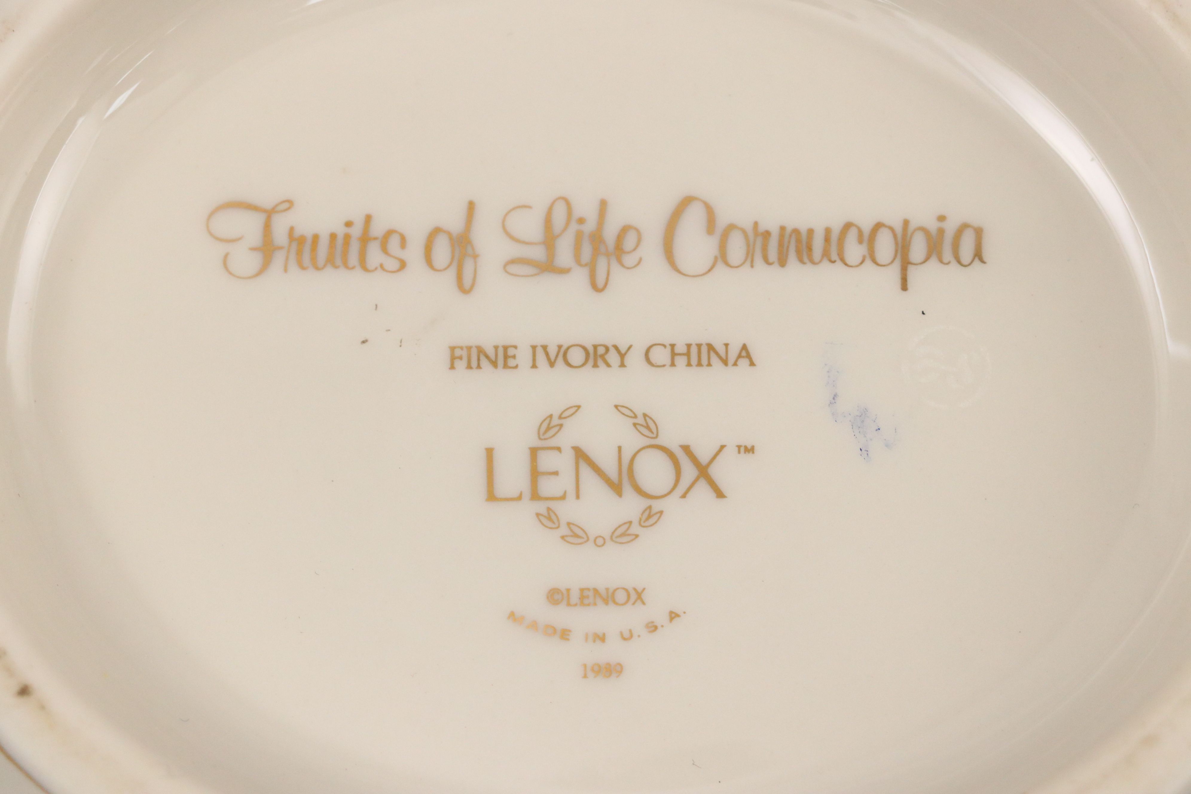 Lenox "Fruits of Life" Cornucopias with Pierced Rose Bowls and Other Porcelain