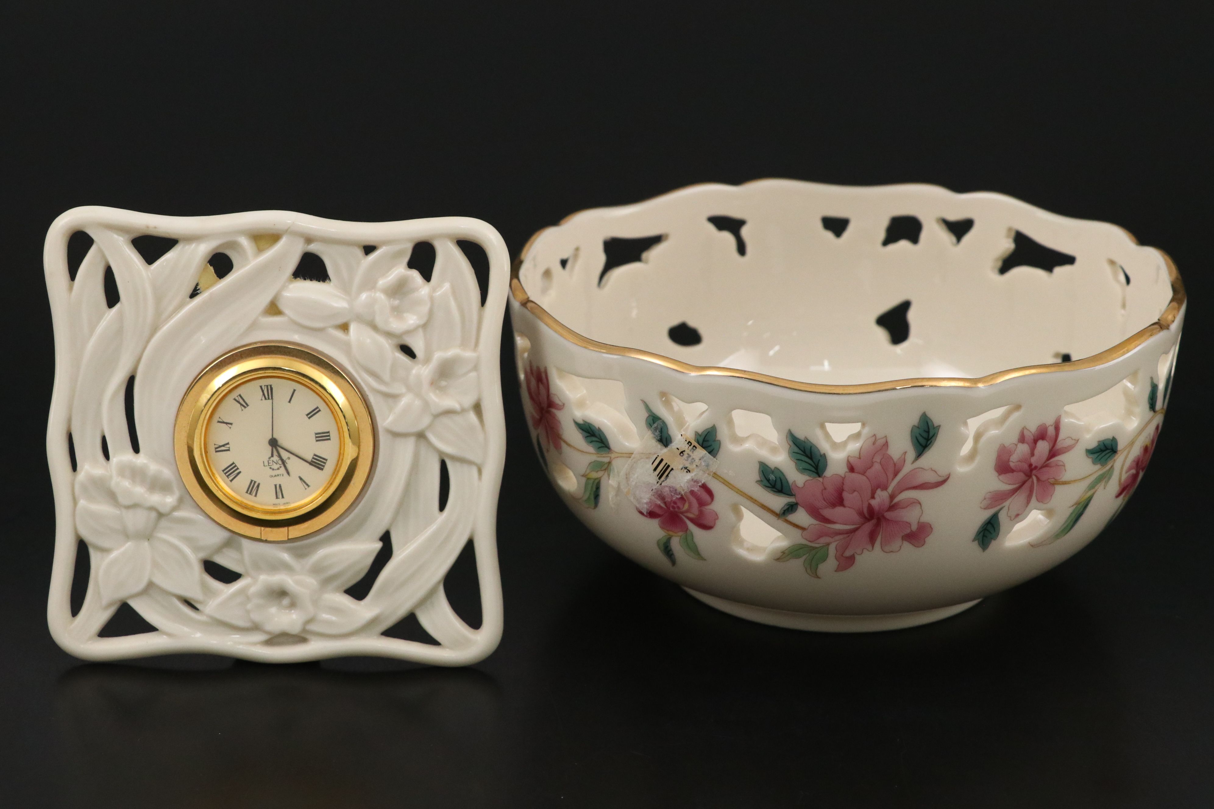 Lenox "Fruits of Life" Cornucopias with Pierced Rose Bowls and Other Porcelain