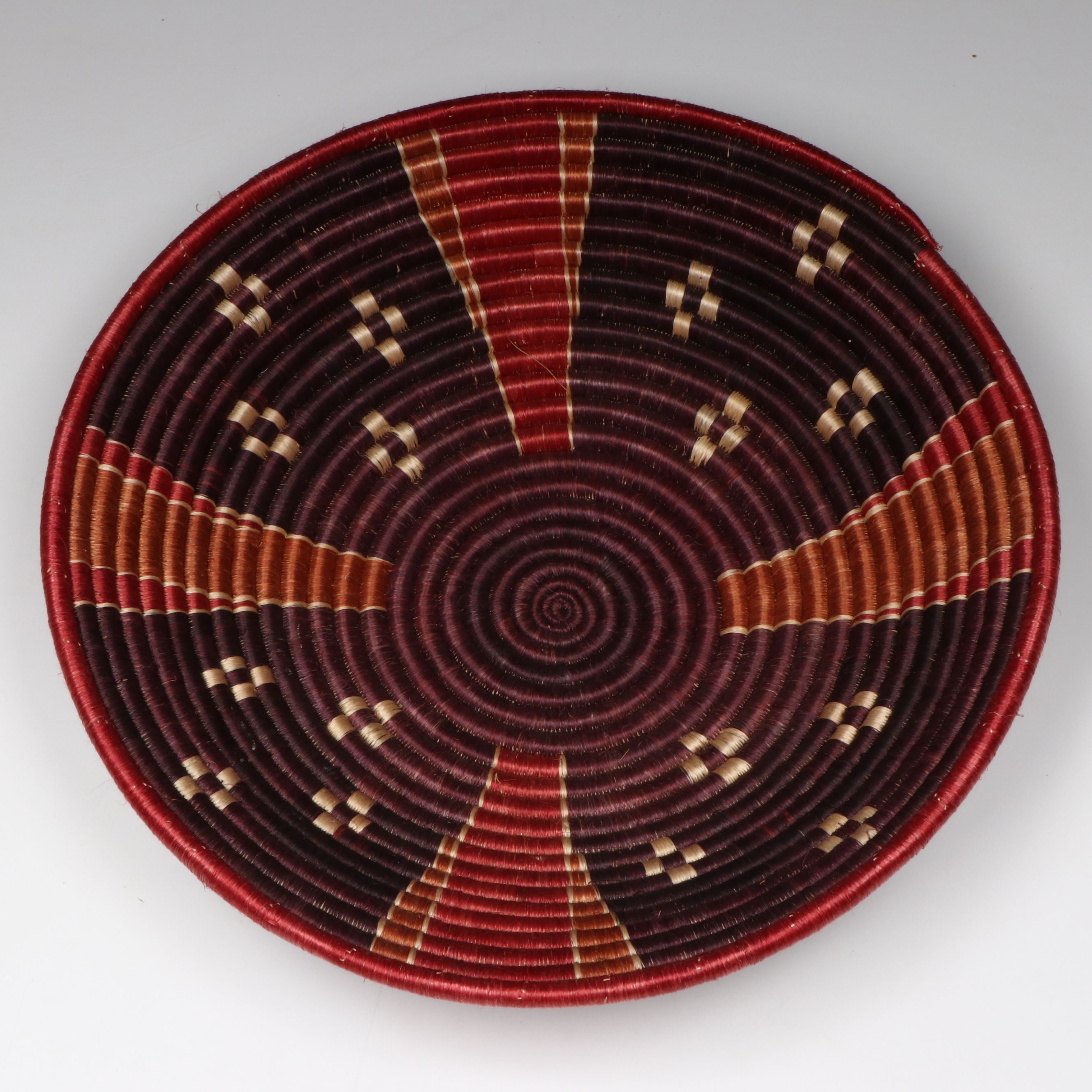 Rwandan Handwoven Sisal and Sweetgrass Fiber Representational Baskets