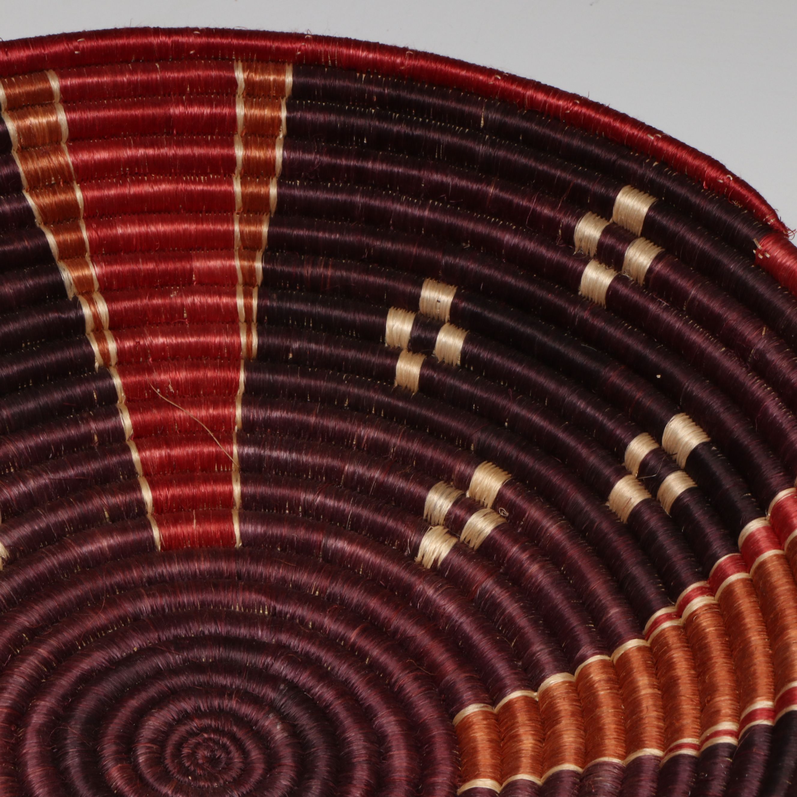 Rwandan Handwoven Sisal and Sweetgrass Fiber Representational Baskets