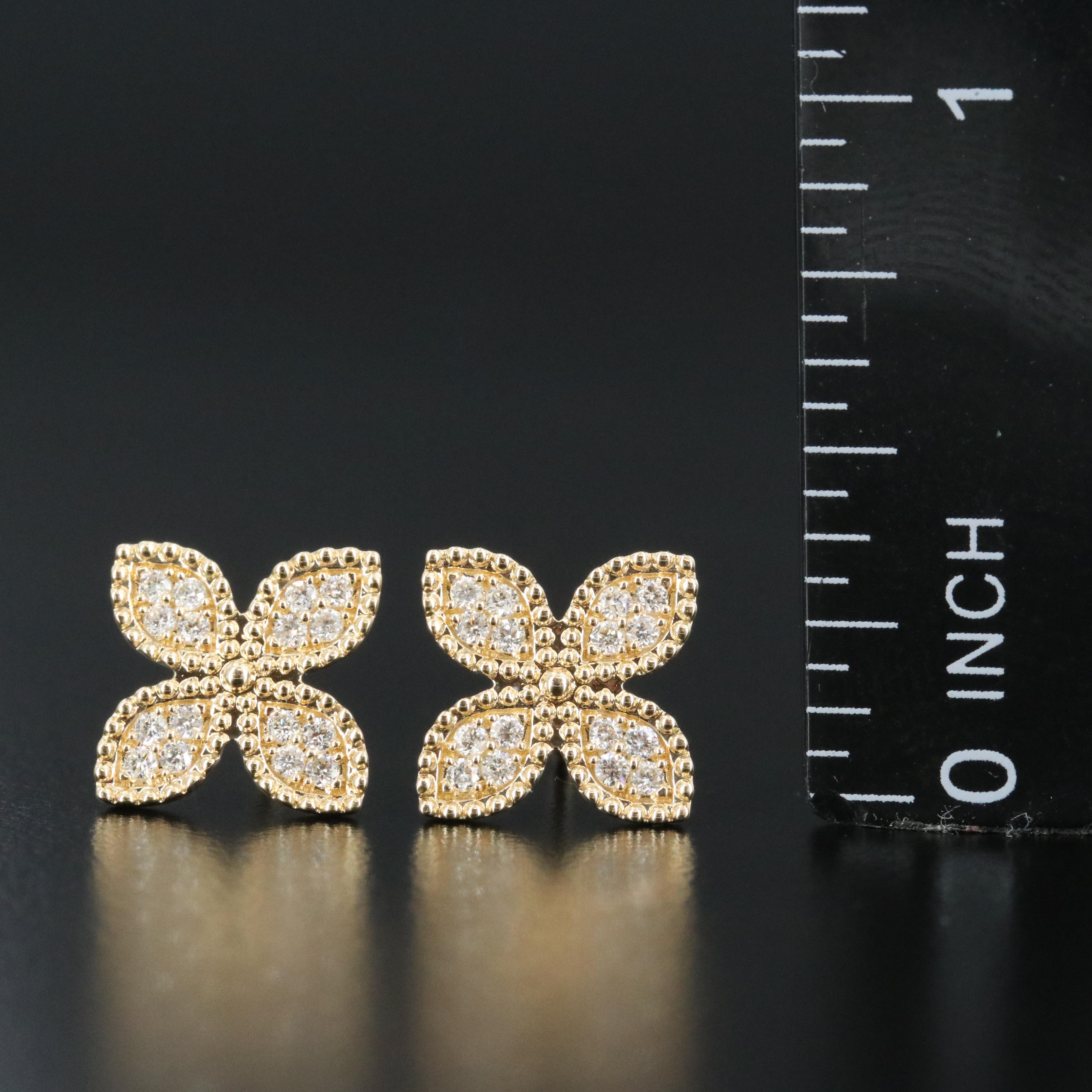 14K 0.23 CTW Diamond Floral Earrings