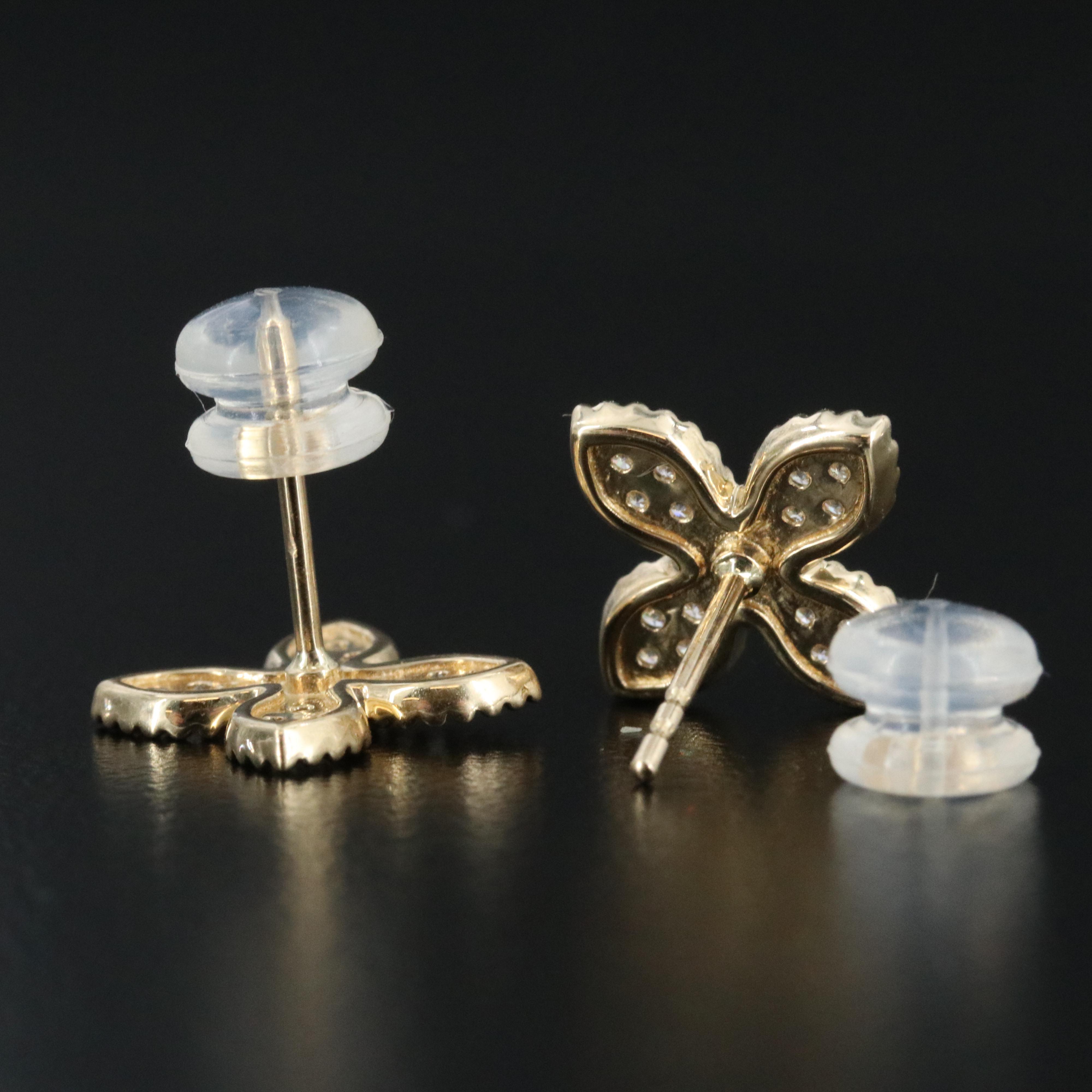 14K 0.23 CTW Diamond Floral Earrings