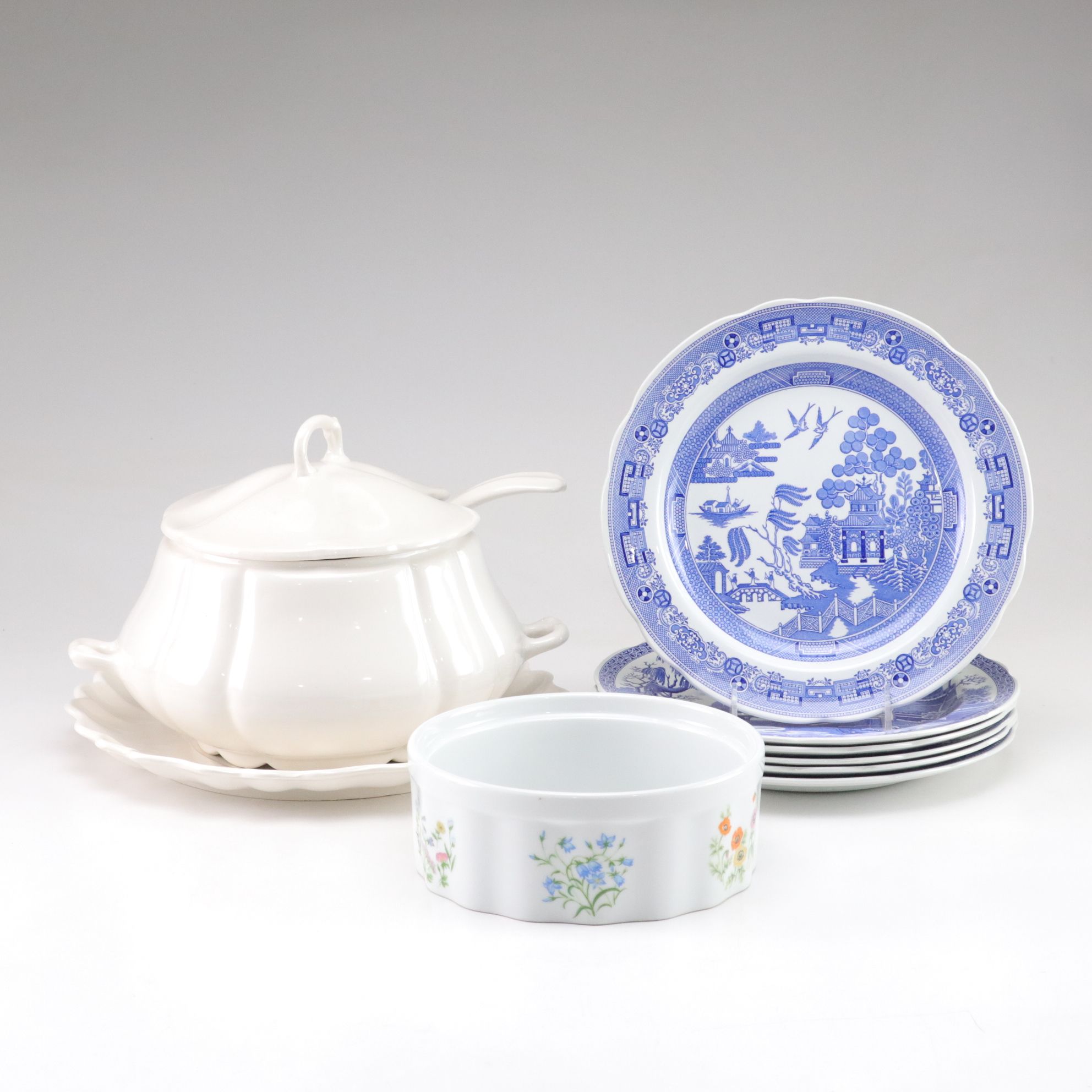 California Pottery White Pumpkin-Shaped Soup Tureen and More