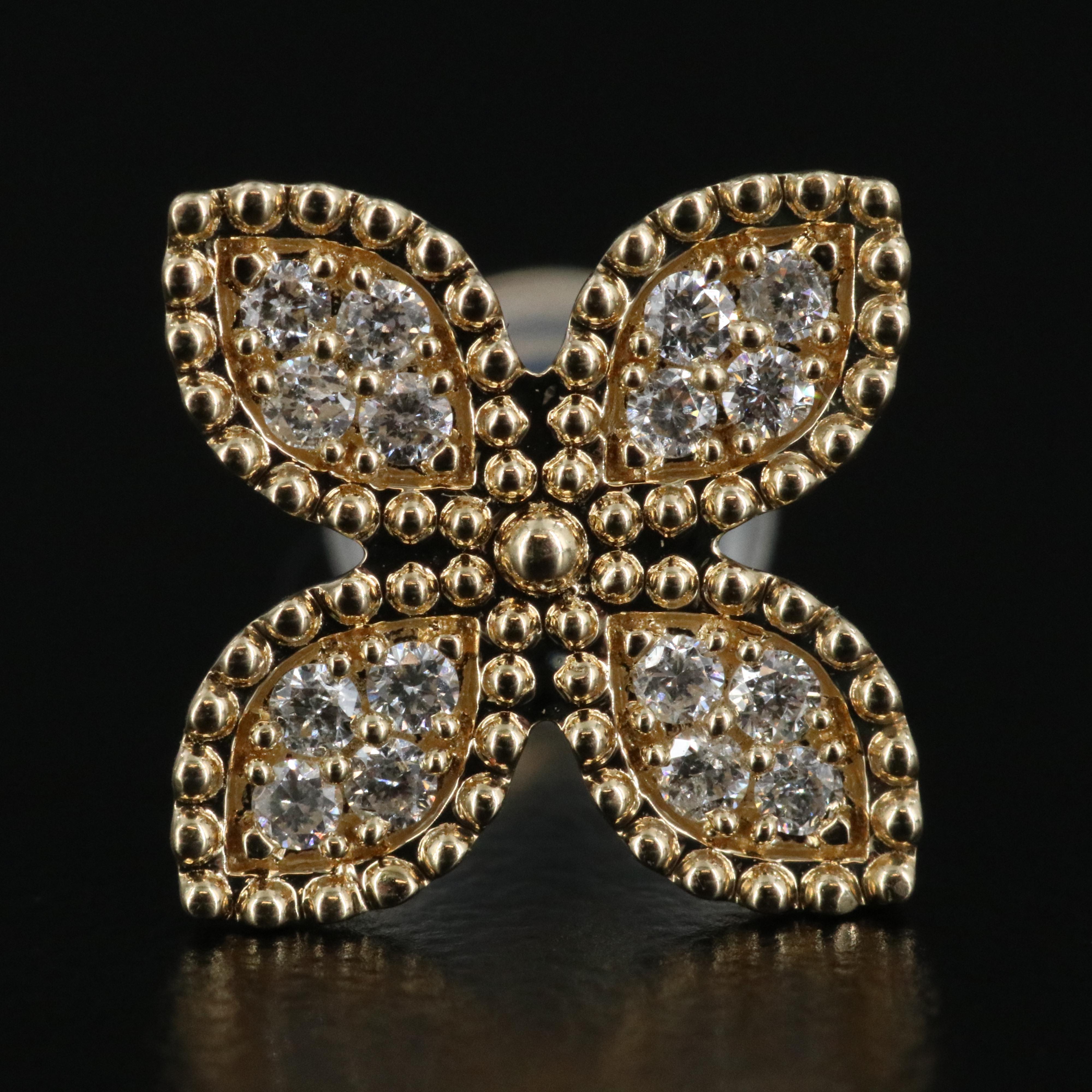 14K 0.23 CTW Diamond Floral Earrings