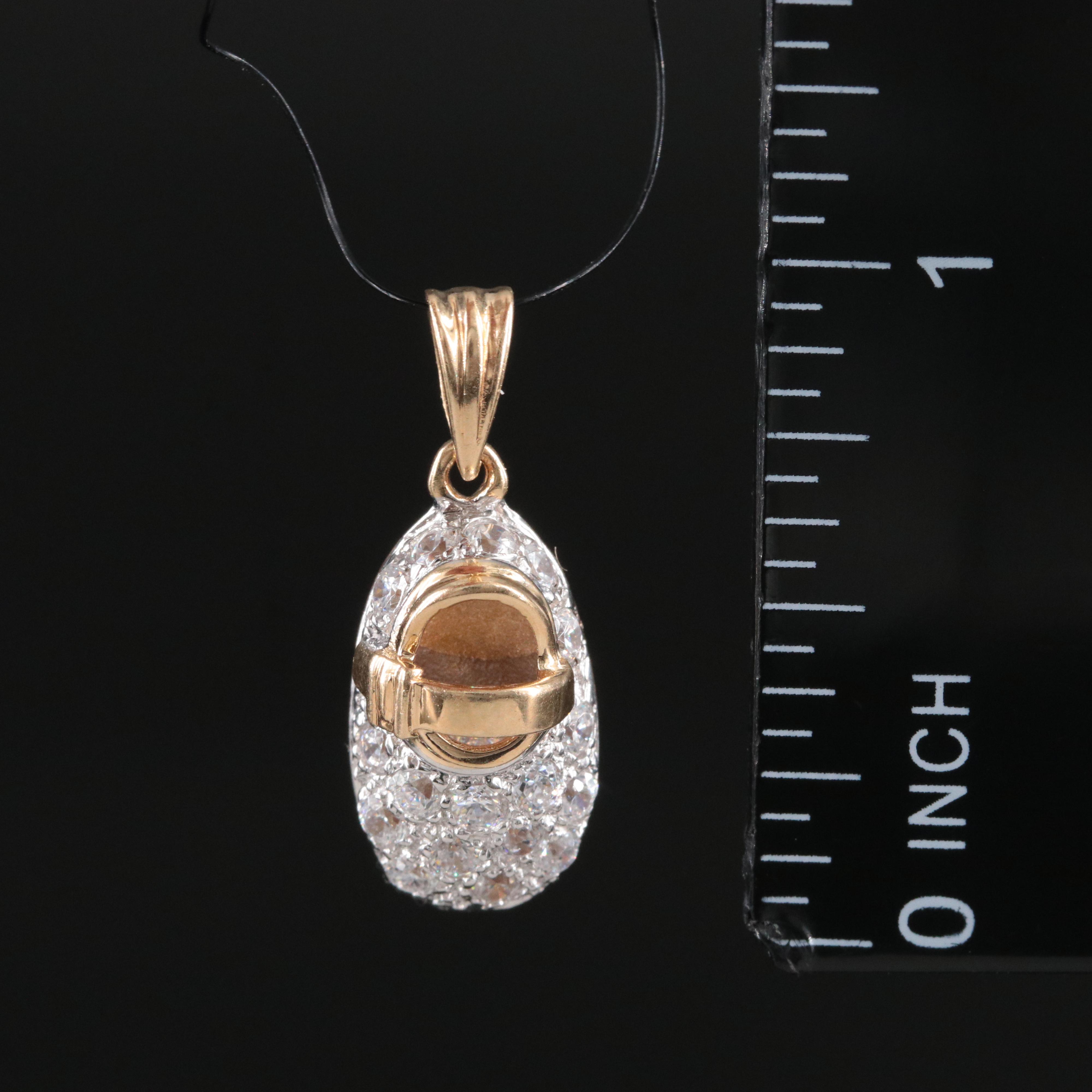 14K Pavé CZ Shoe Pendant