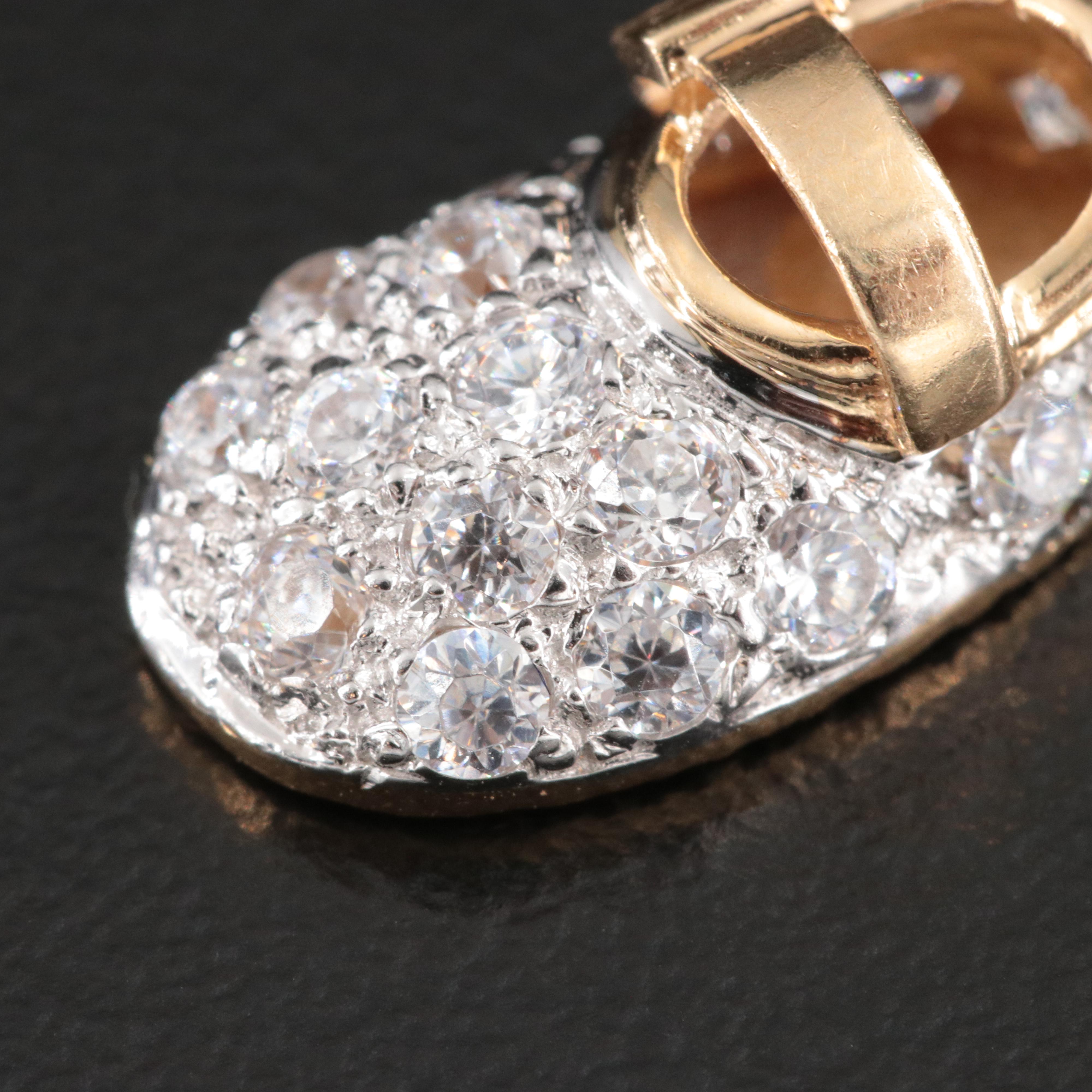 14K Pavé CZ Shoe Pendant