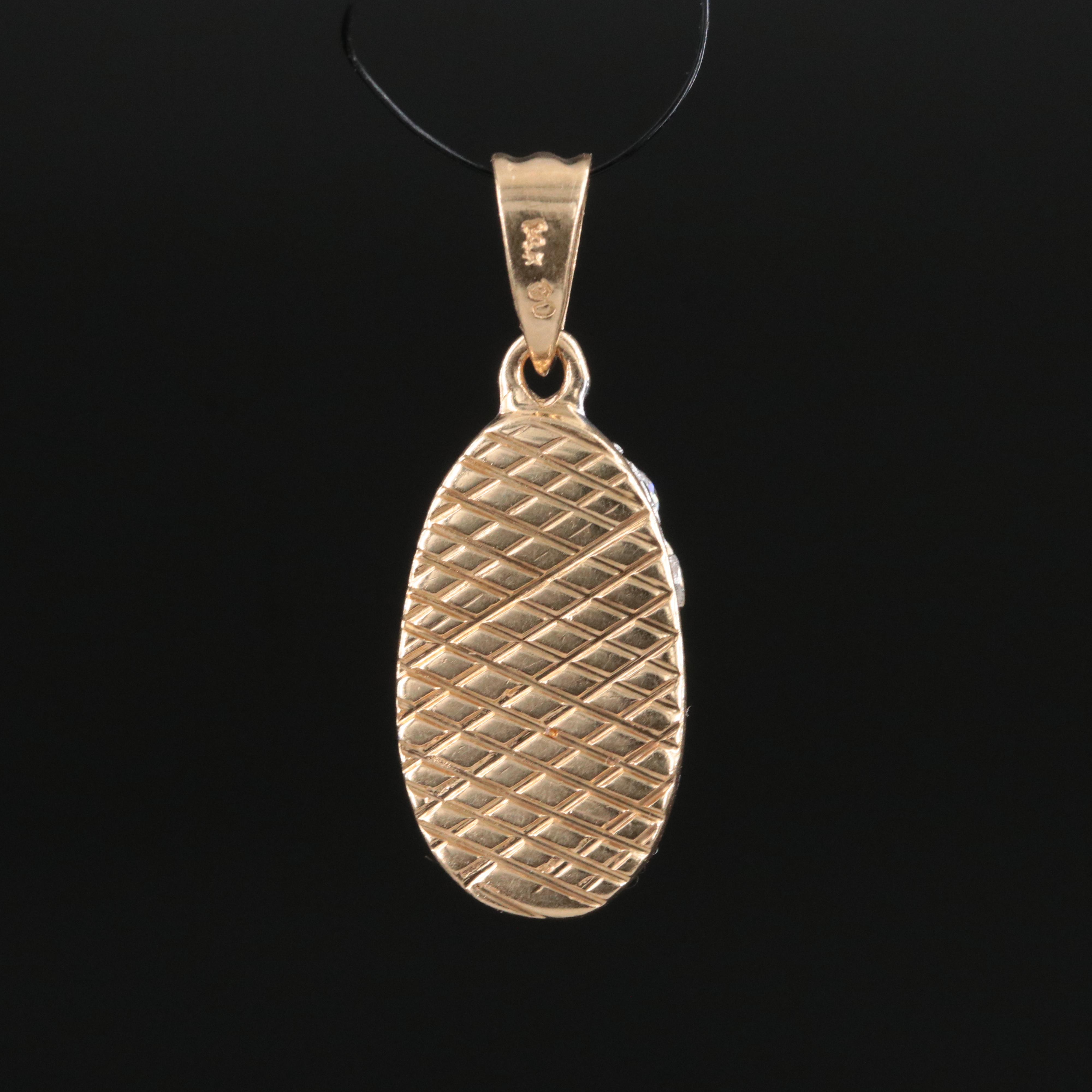 14K Pavé CZ Shoe Pendant