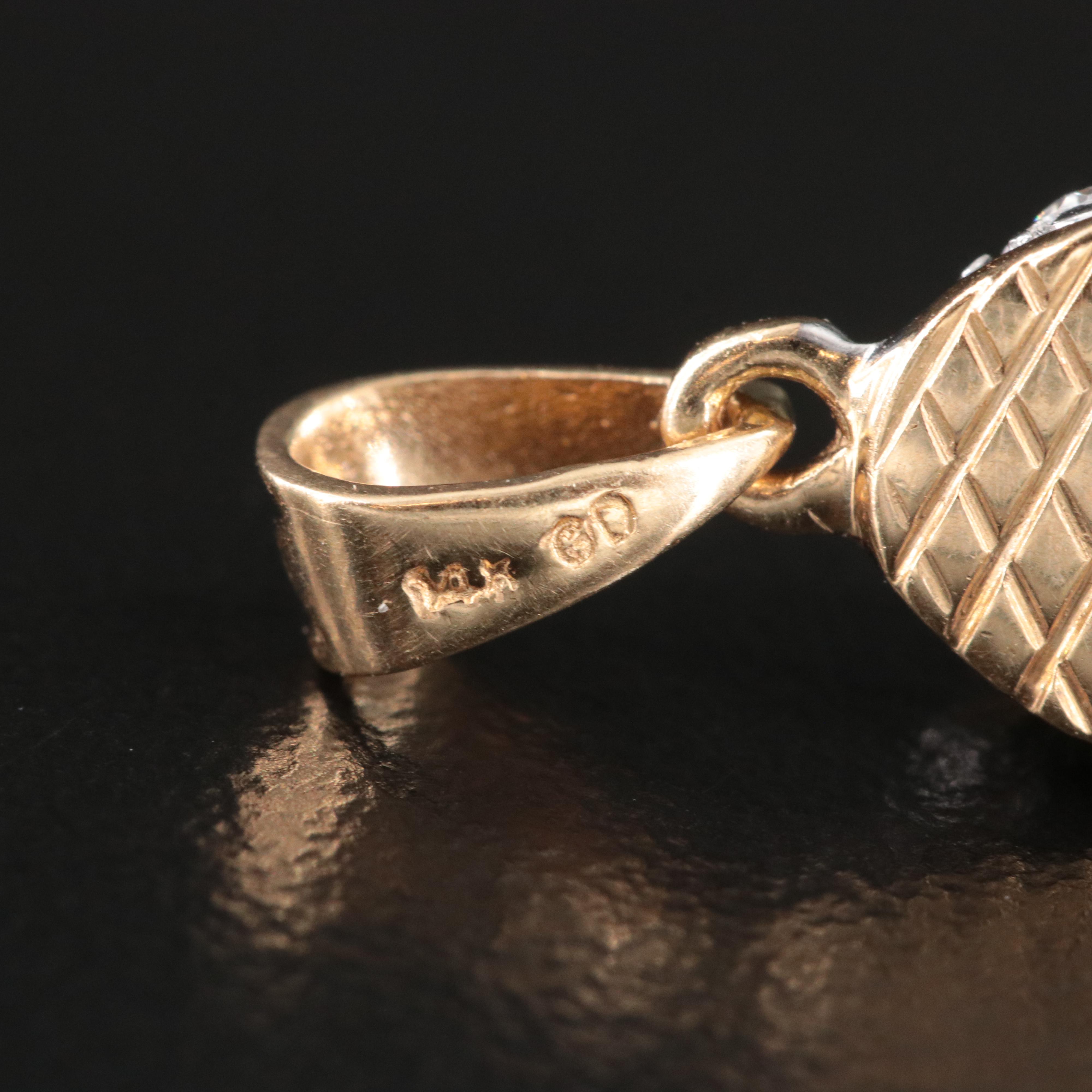 14K Pavé CZ Shoe Pendant