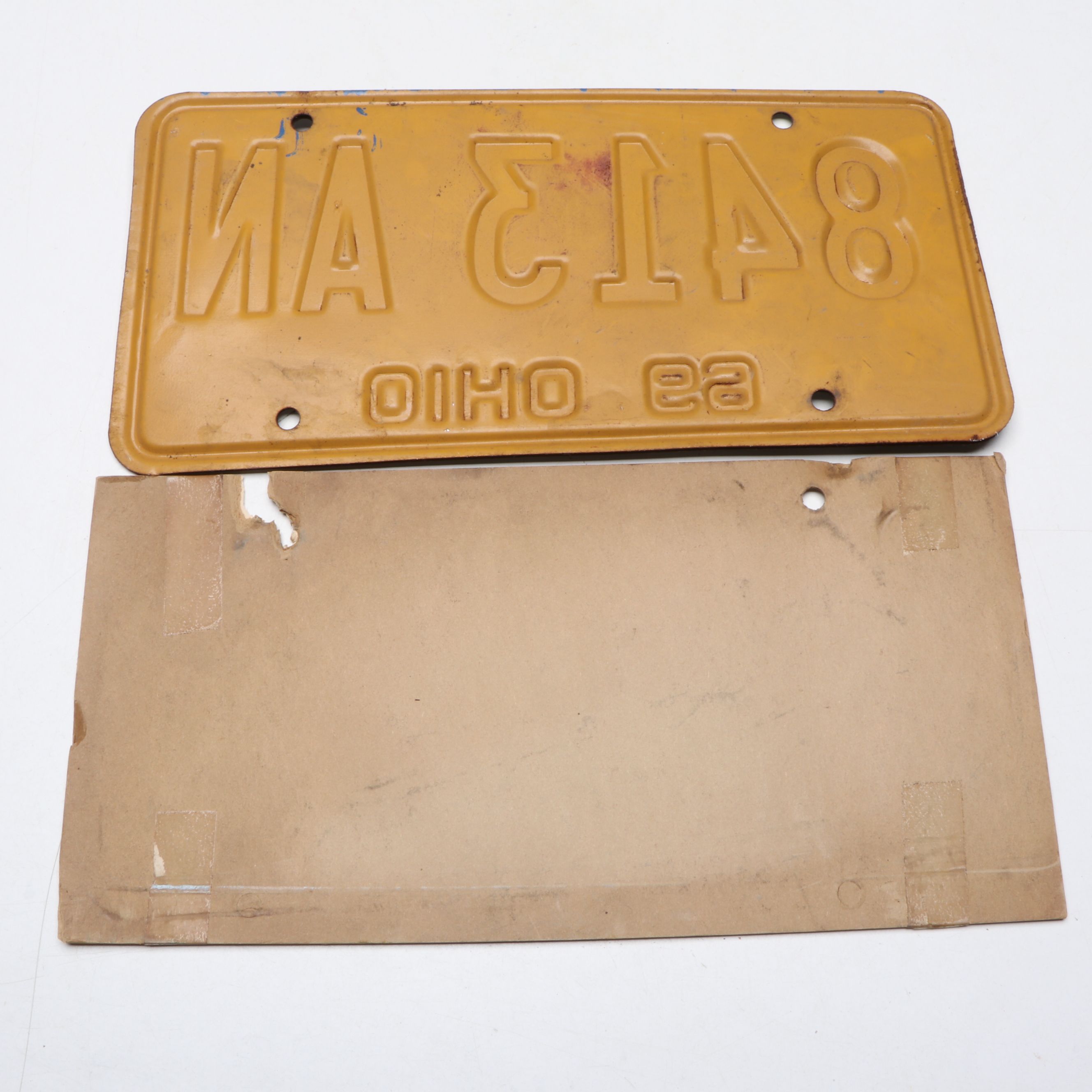 1969 Ohio Blue and White License Plates and Tag