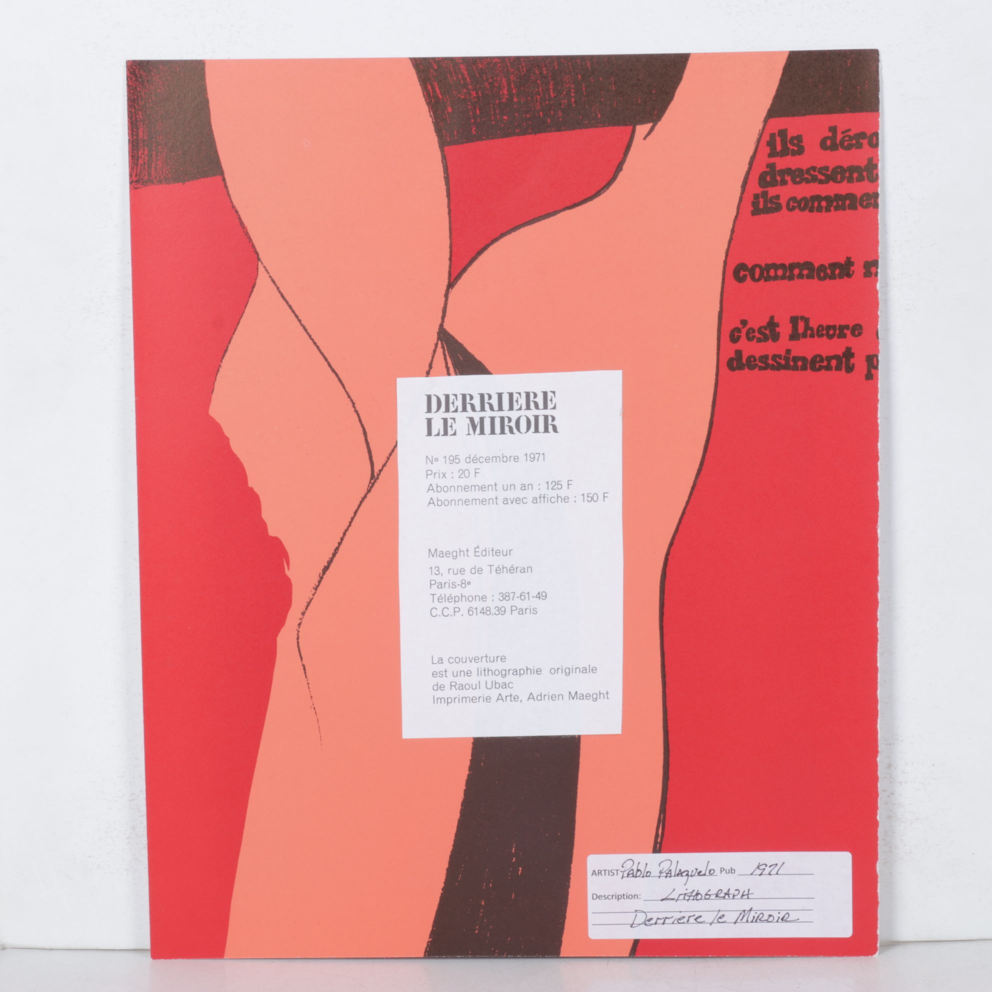 Pablo Palazuelo Lithograph for "Derrière le Miroir," 1971