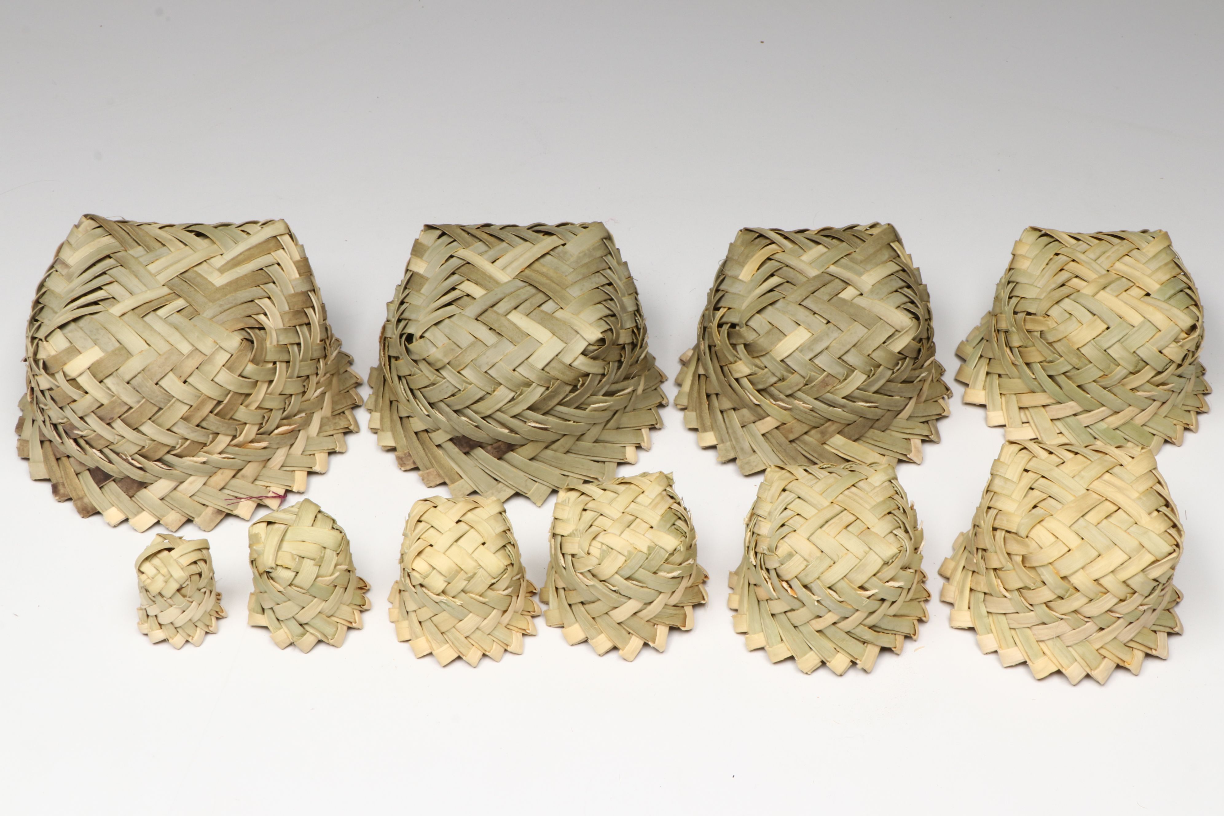 Mexican Double Weave Pine Needle and Sotol Tarahumara Baskets