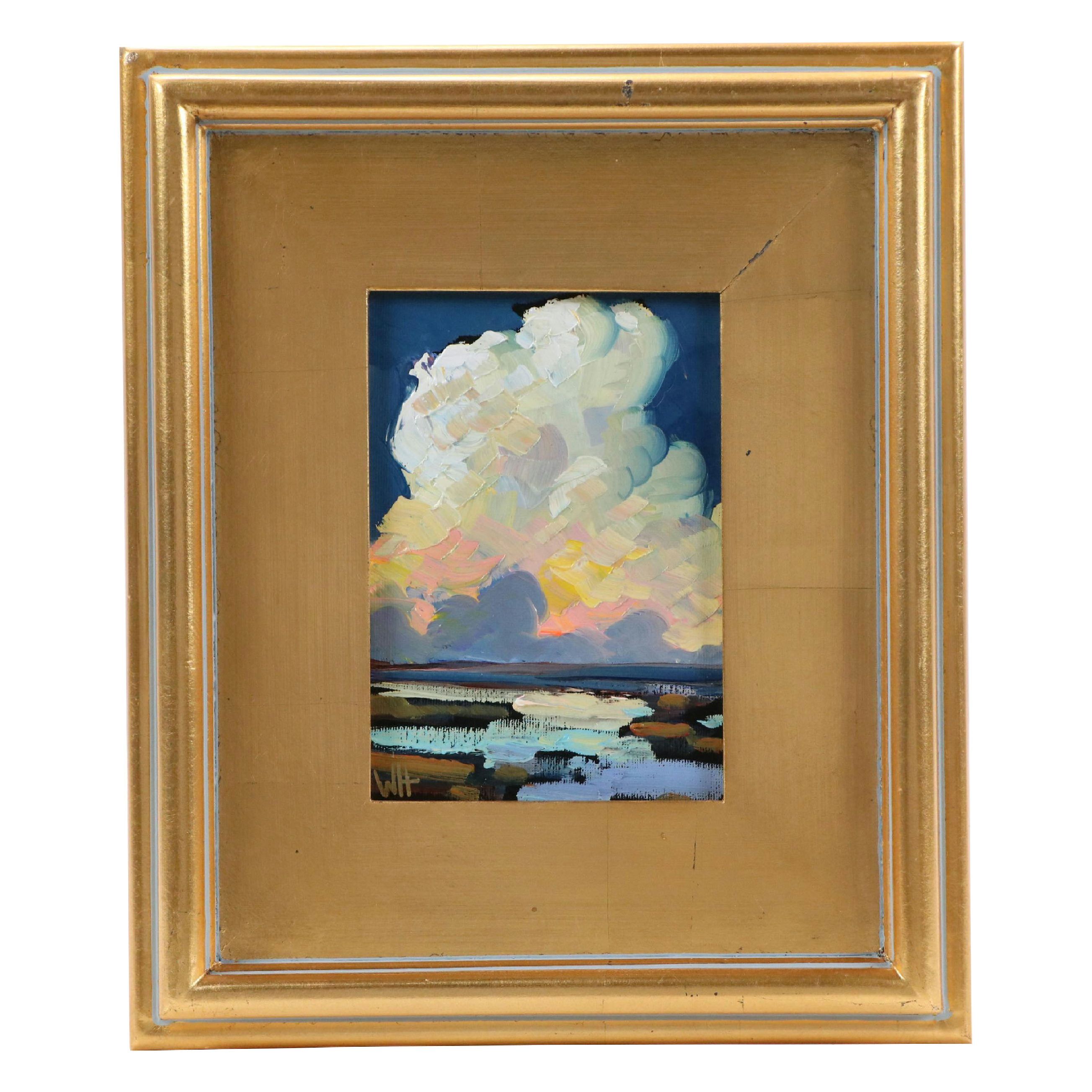 William Hawkins Abstract River Landscape Oil Painting