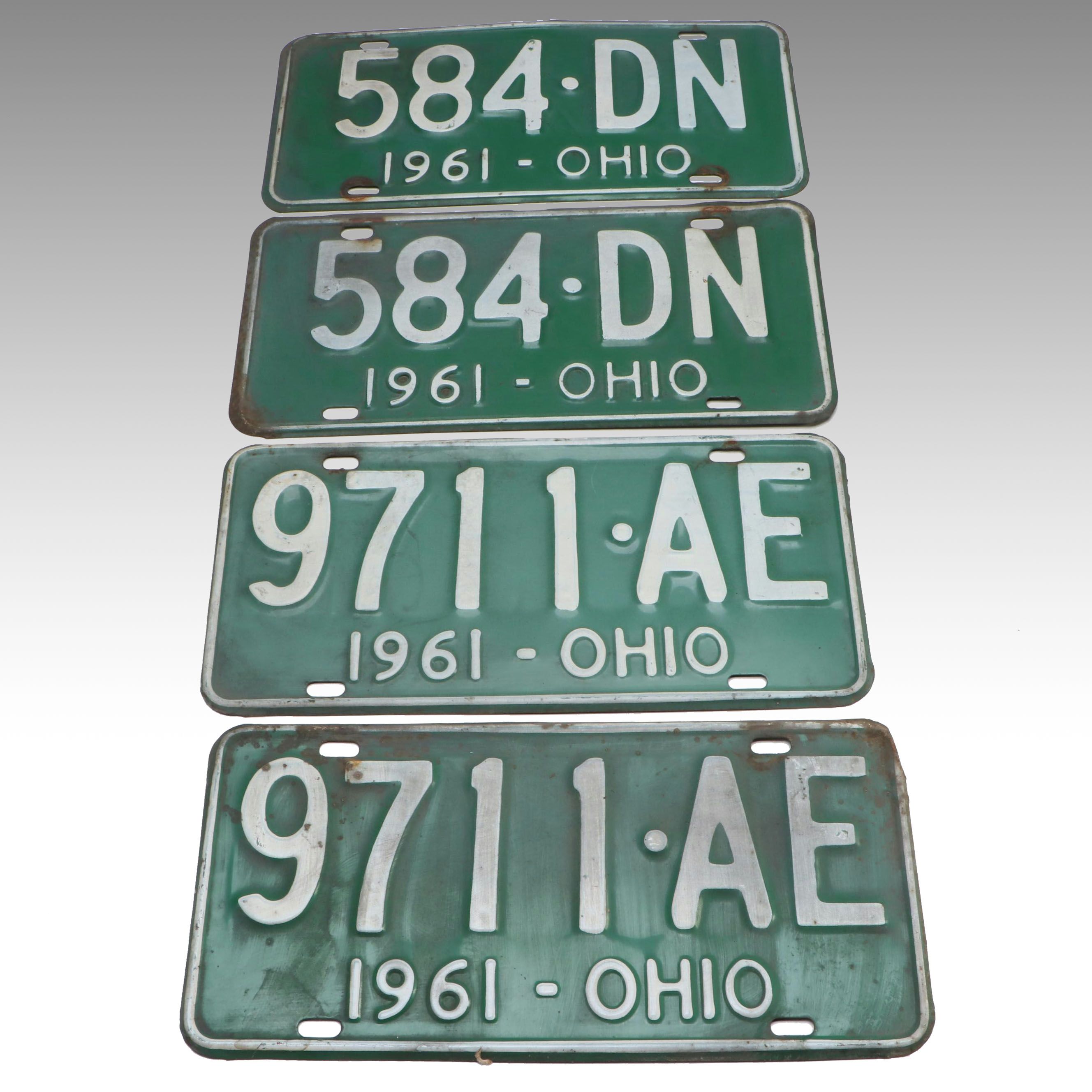 1961 Ohio Green License Plates
