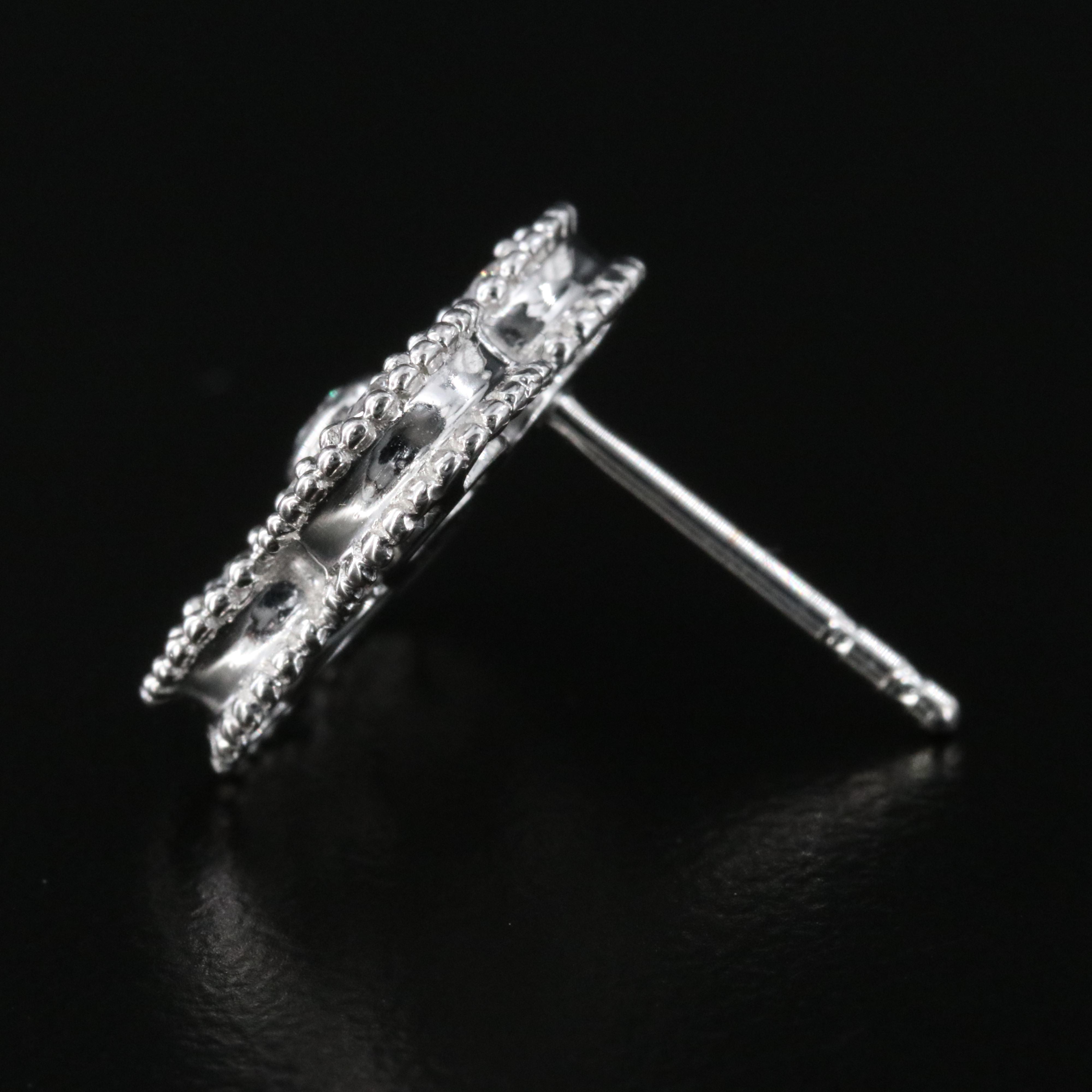 14K 1.10 CTW Lab Grown Diamond Quatrefoil Button Earrings