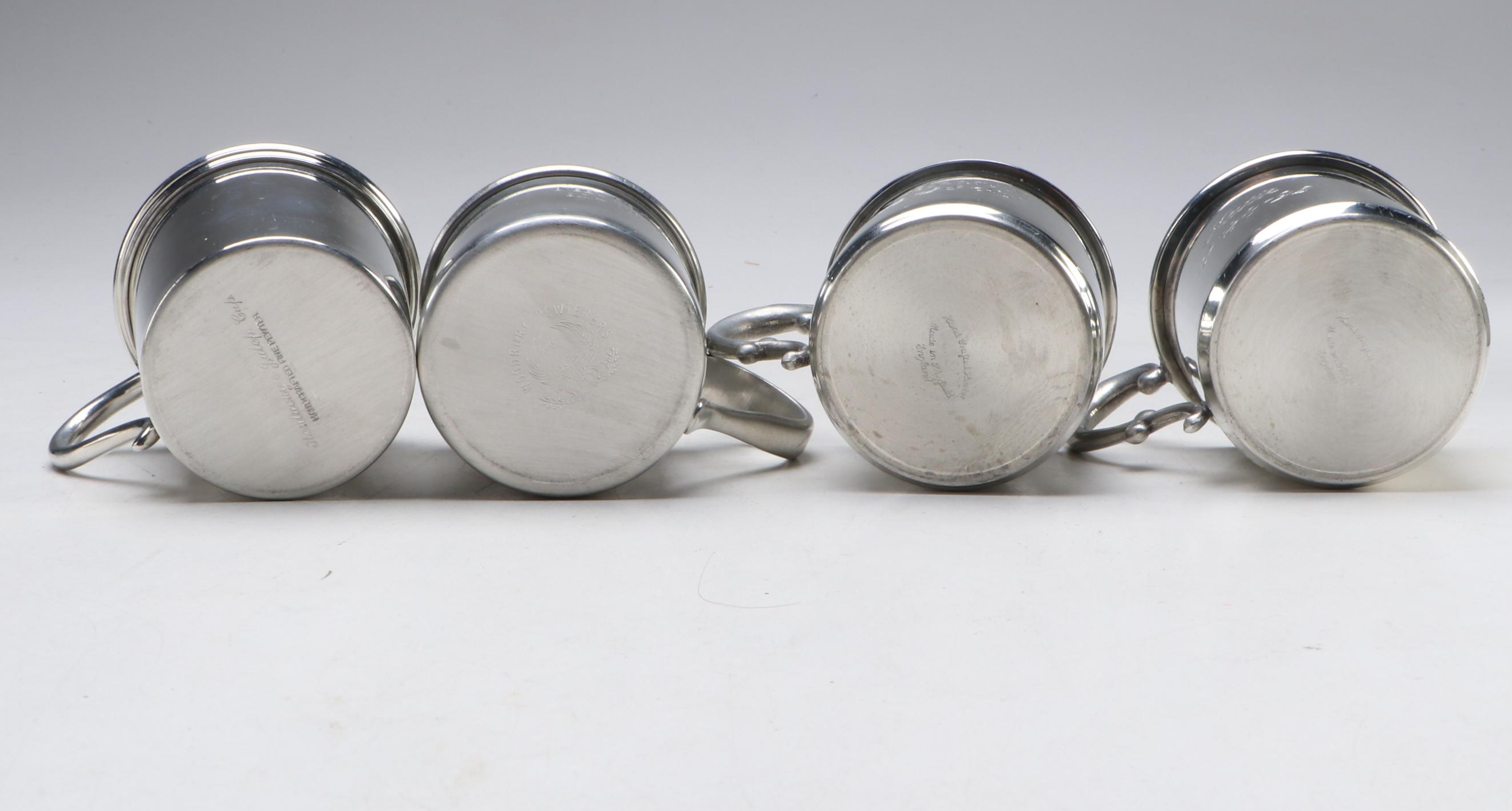 Hanle Pewter Jefferson Cup and Other Pewter Baby Cups with Copper Mule Mugs