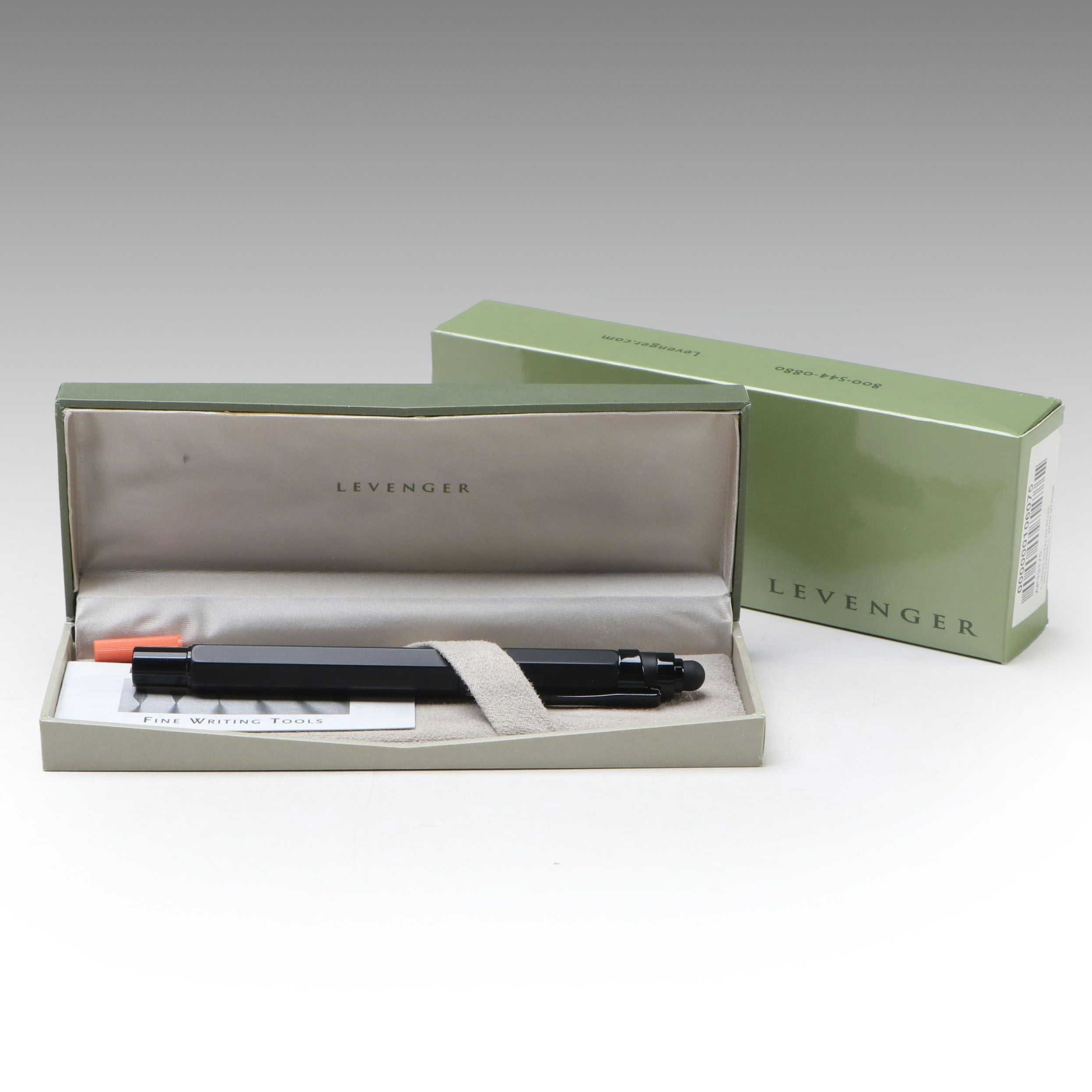 Levenger L-Tech Stealth Plus Black Rollerball Pen