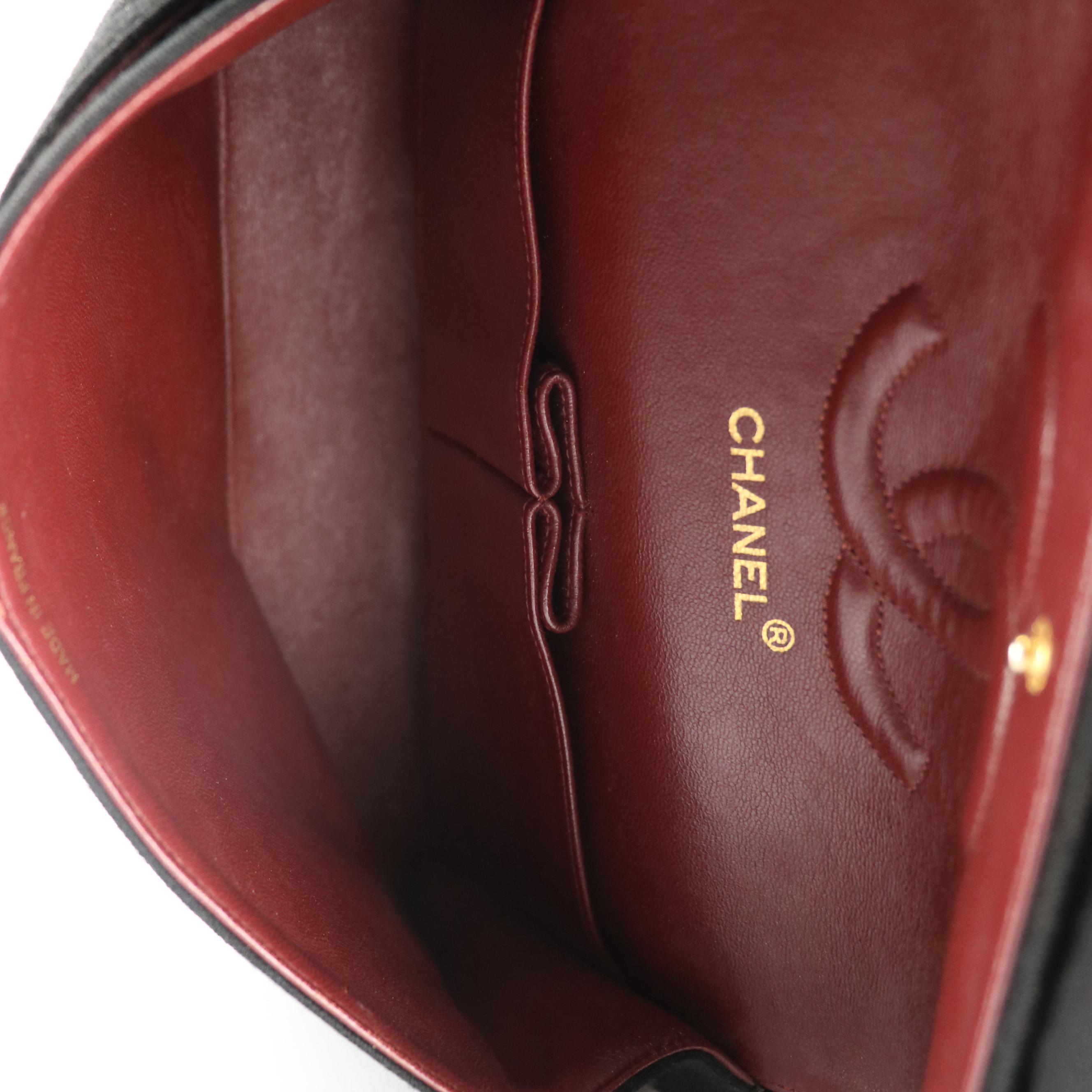 Chanel Quilted Wool Jersey Knit Double Flap Bag with Chain Strap