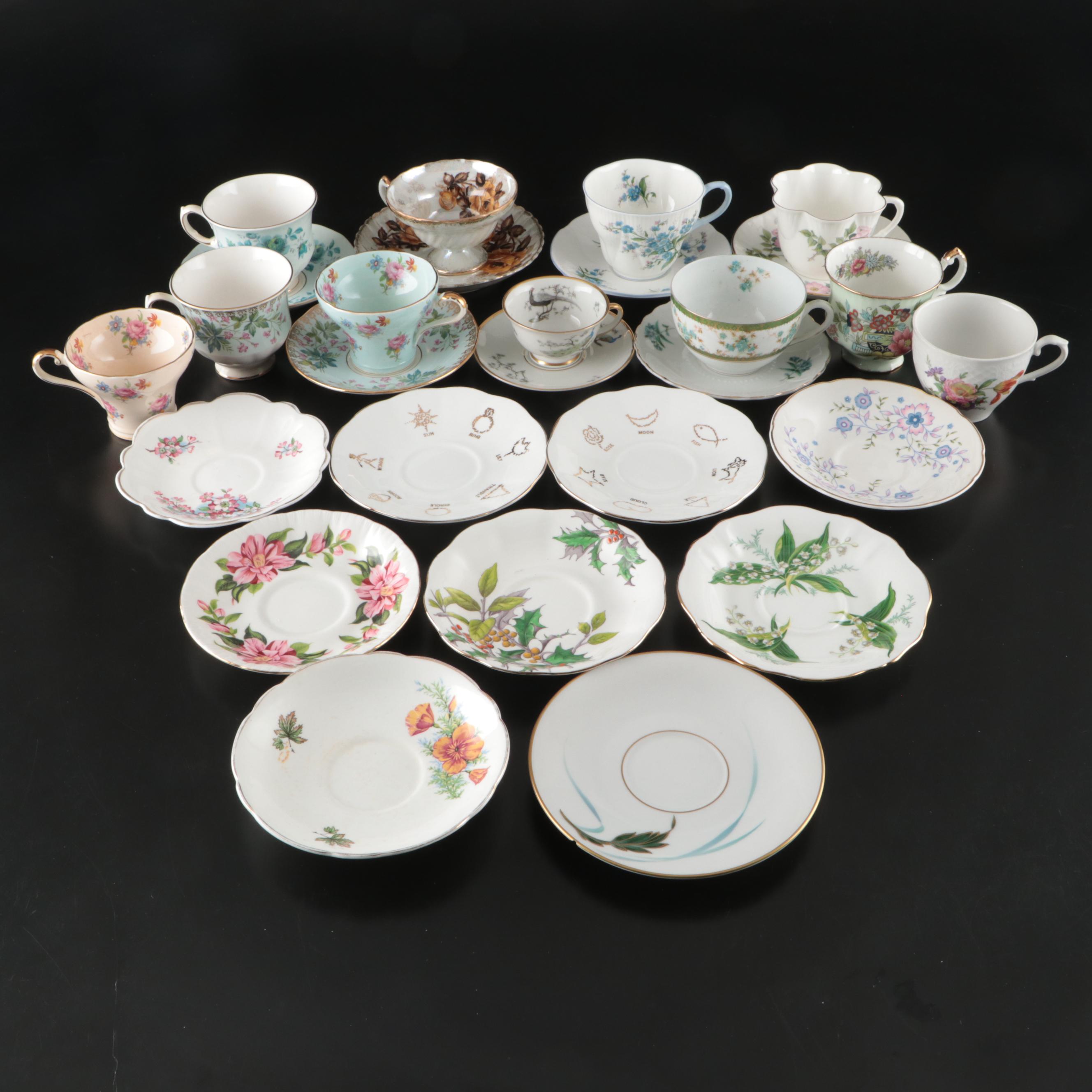 Paragon with Other Bone China and Porcelain Cups and Saucers