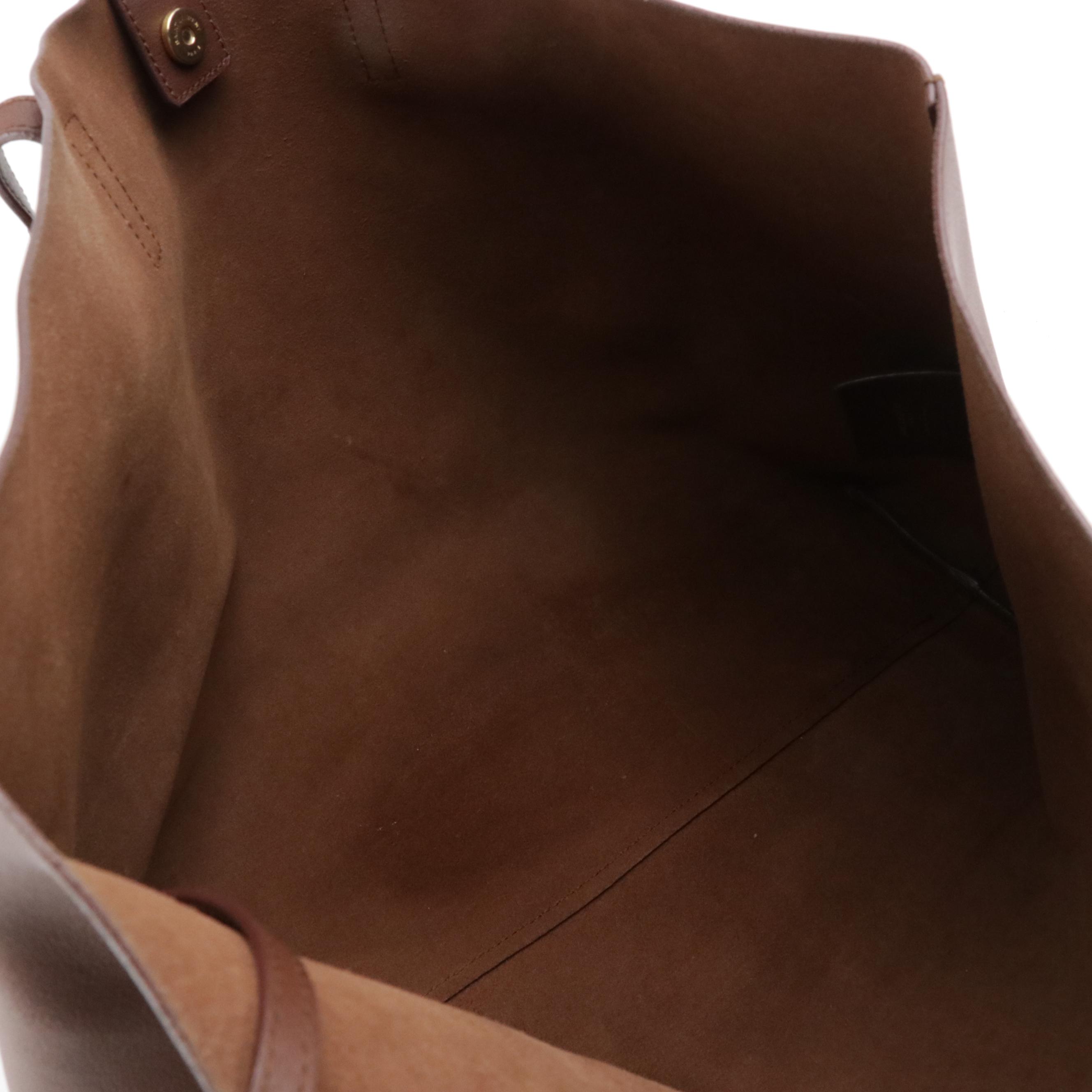 Saint Laurent East West Shopper Tote in Chocolate Brown Calfskin Leather