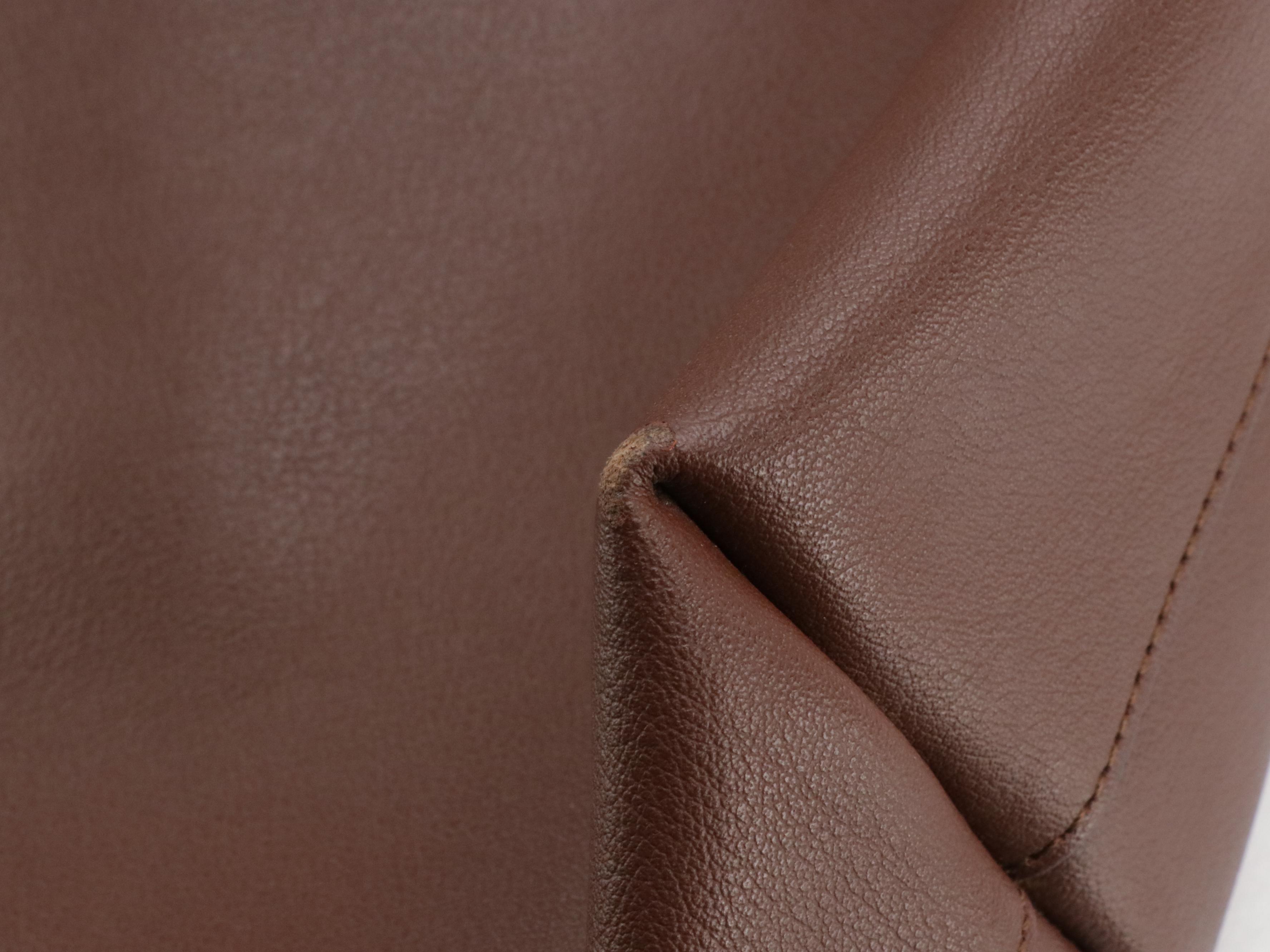 Saint Laurent East West Shopper Tote in Chocolate Brown Calfskin Leather