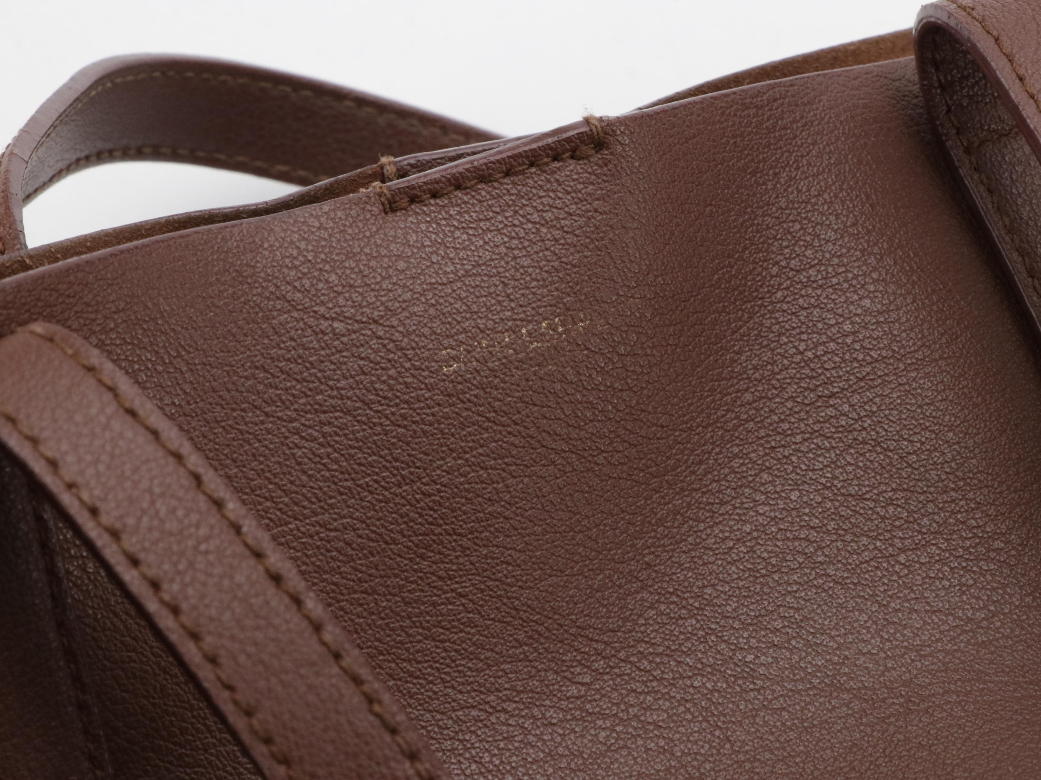 Saint Laurent East West Shopper Tote in Chocolate Brown Calfskin Leather