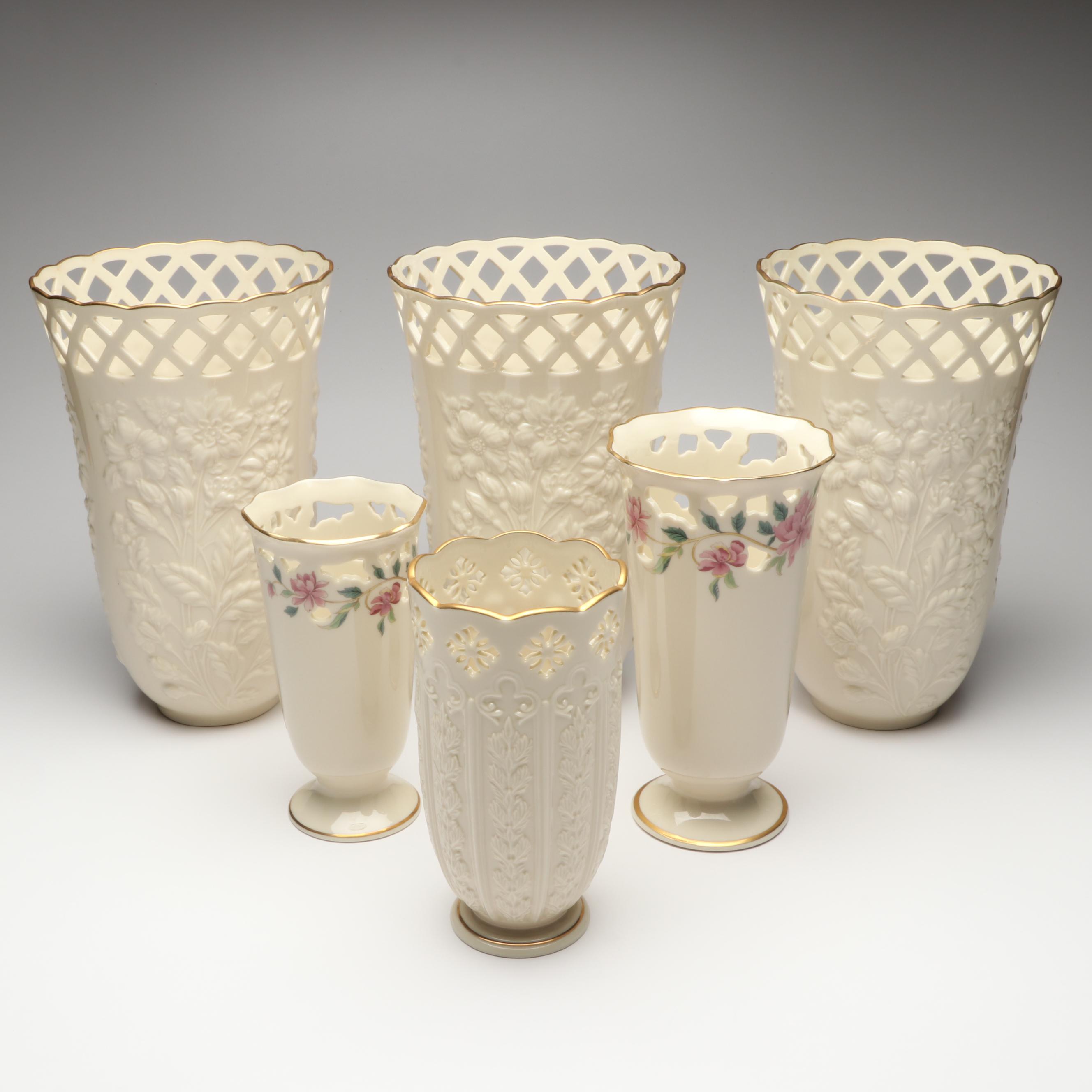 Lenox "Golden Meadows," "Fleur de Lis" and "Barrington" Ceramic Vases