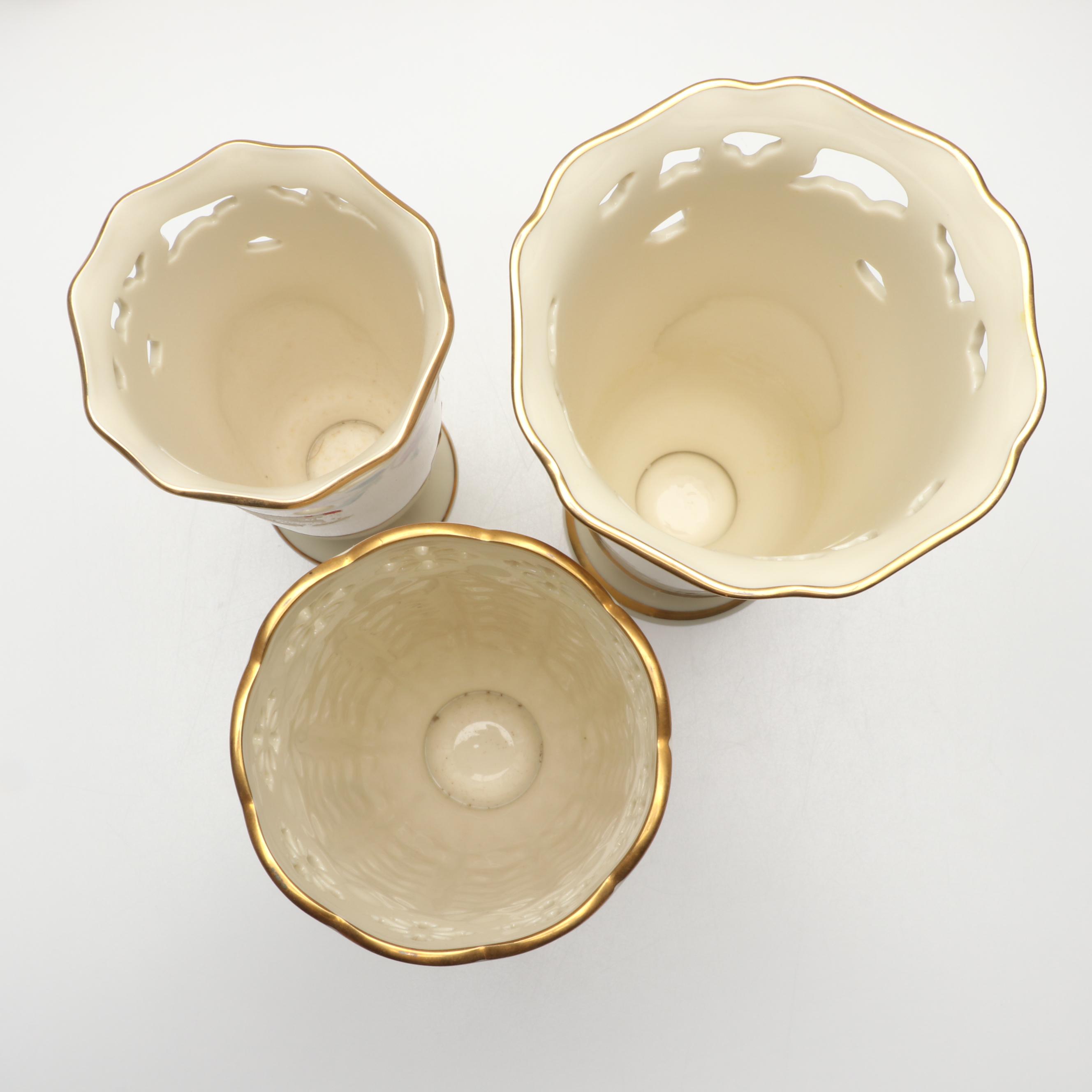 Lenox "Golden Meadows," "Fleur de Lis" and "Barrington" Ceramic Vases