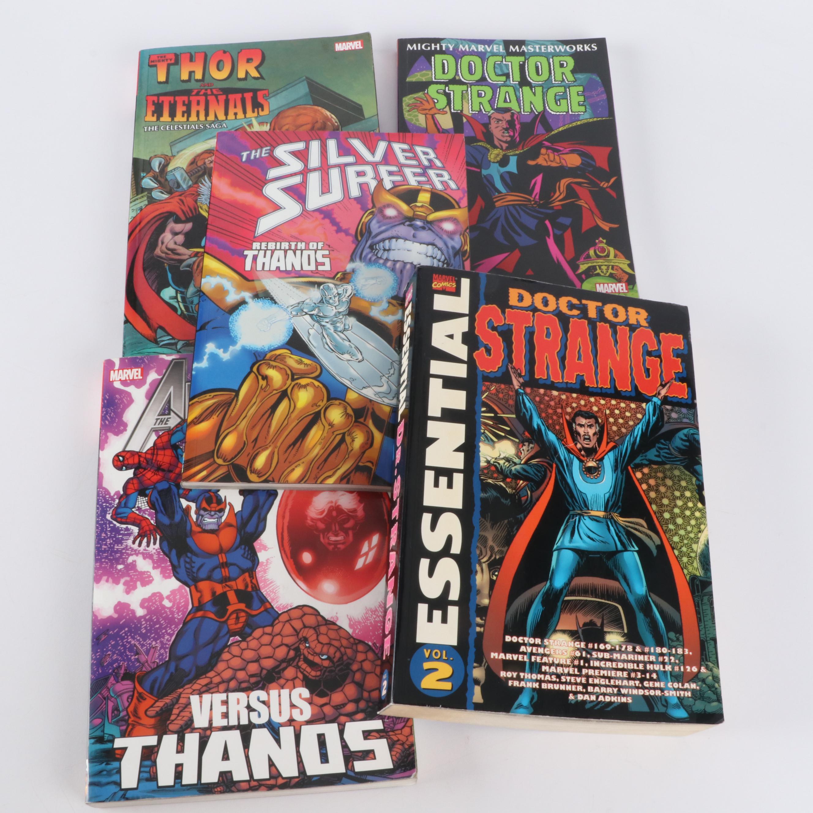 Sixty-Three Comic Books and Five Marvel Trade Paperback Books, 1970s to 2010s