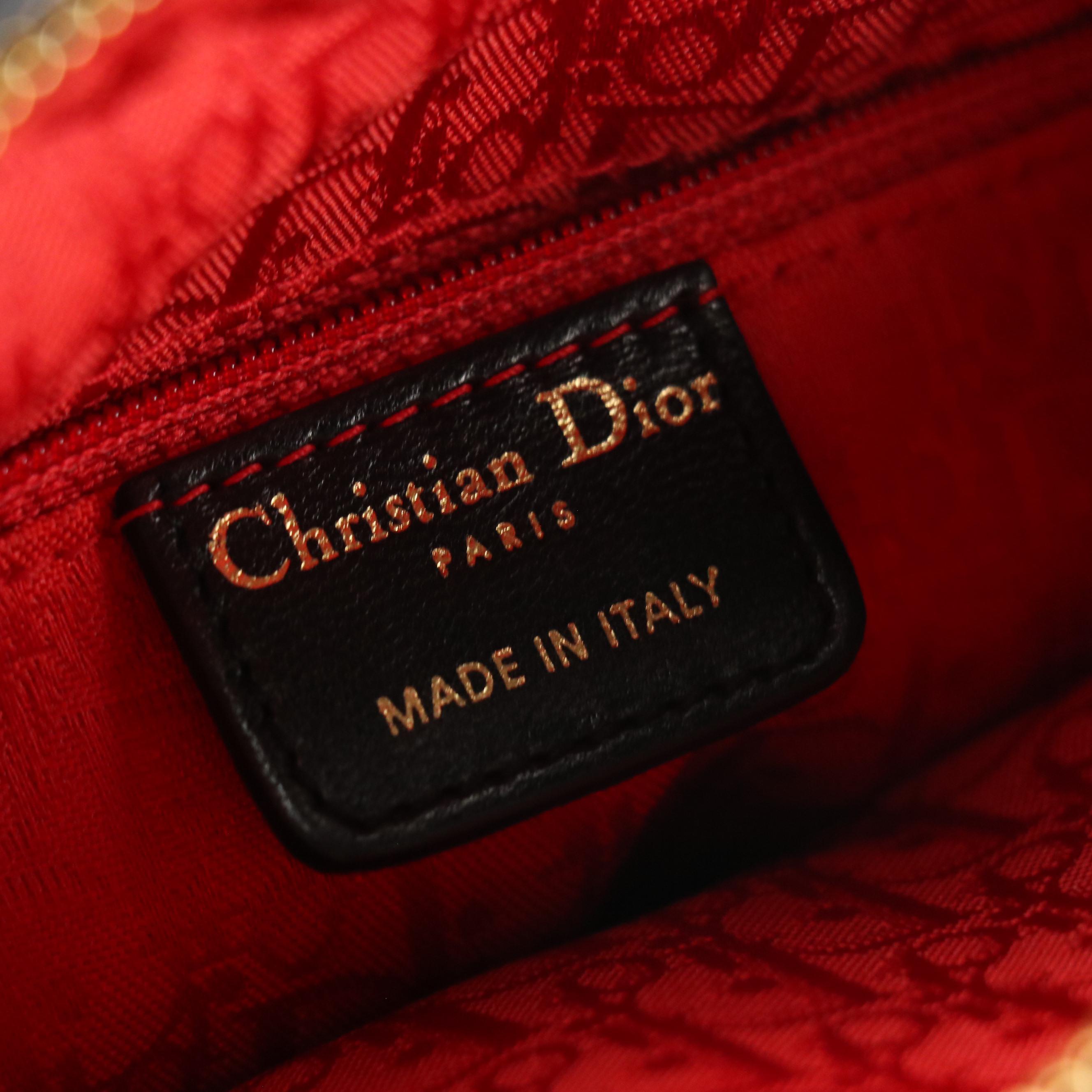 Christian Dior Lady Dior Two-Way Bag in Black Cannage Quilted Calfskin Leather