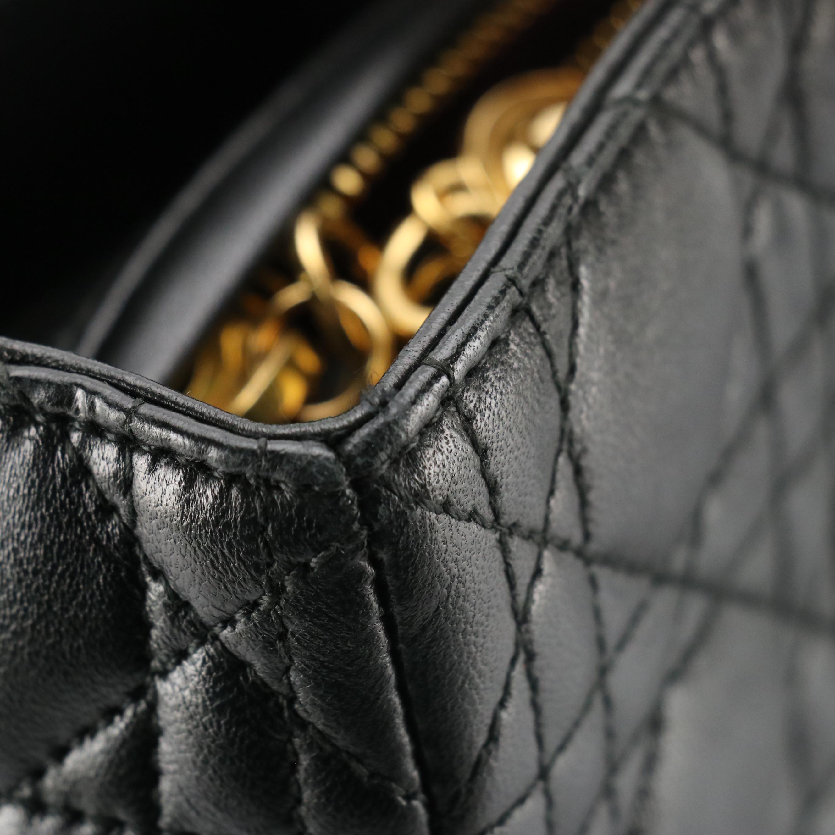 Christian Dior Lady Dior Two-Way Bag in Black Cannage Quilted Calfskin Leather