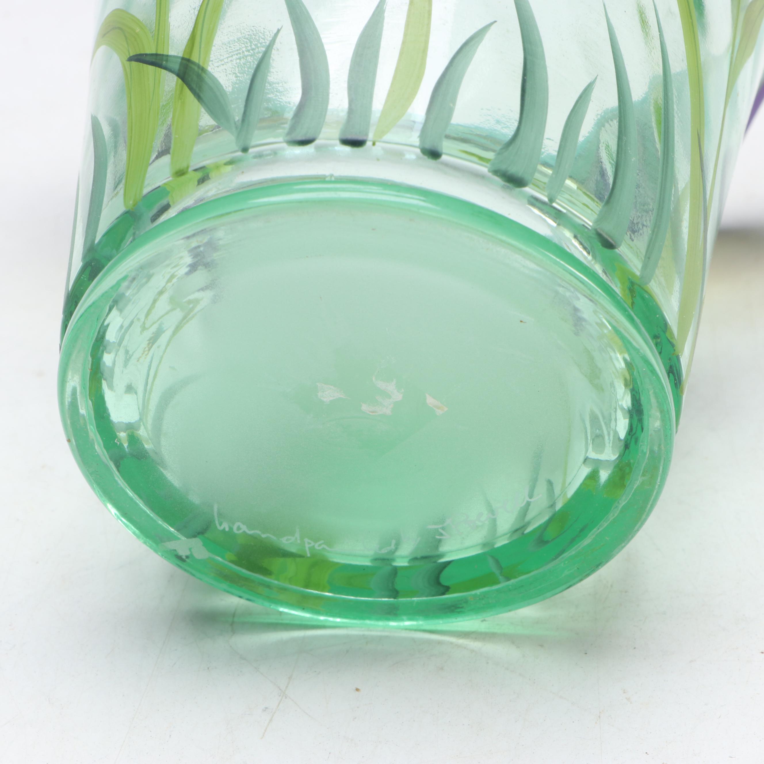 Fenton Hand-Painted Carnival Glass with Other Ruffle Edge Vases and Candlesticks