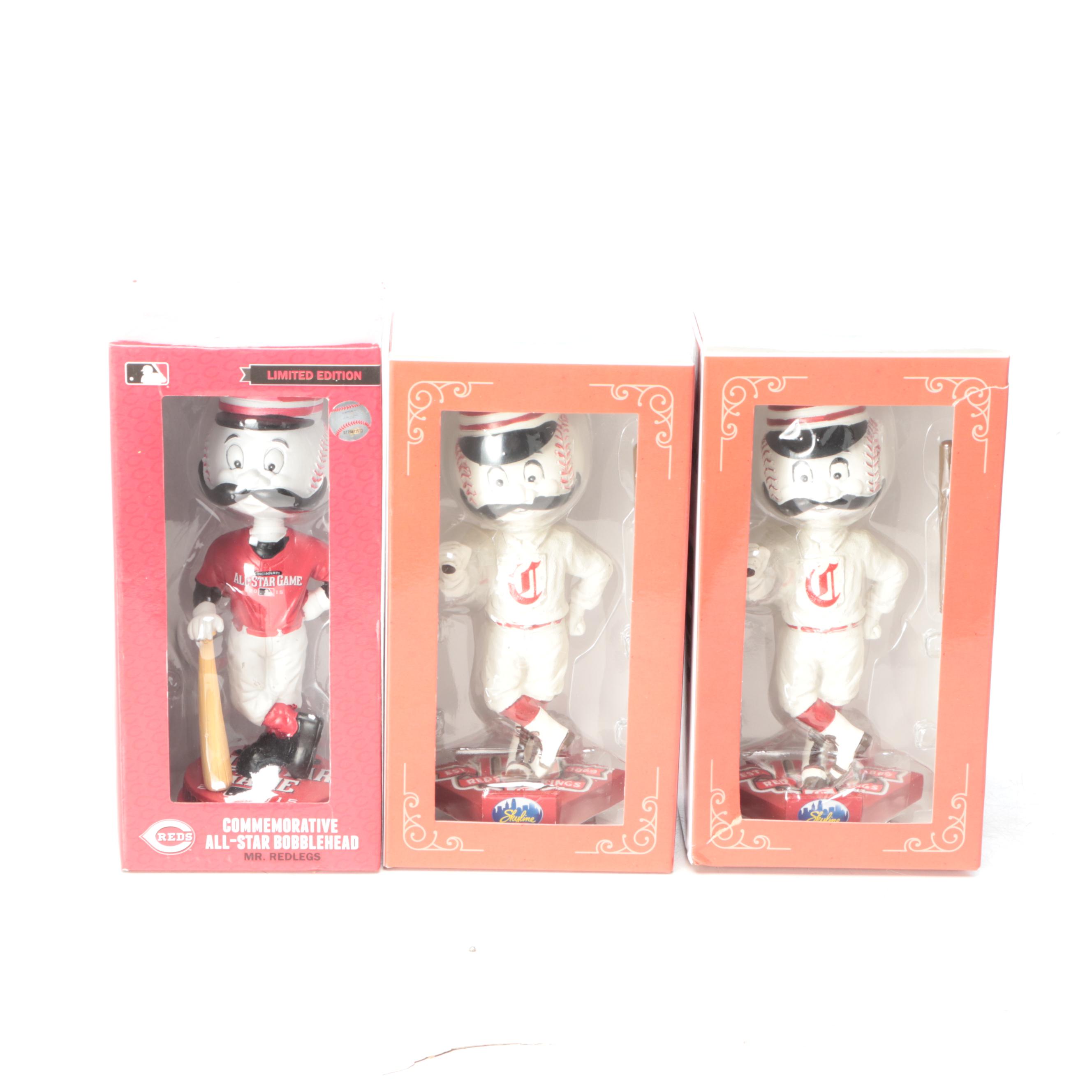 Cincinnati Reds Bobbleheads with Oversized Pennant, Early 21st Century