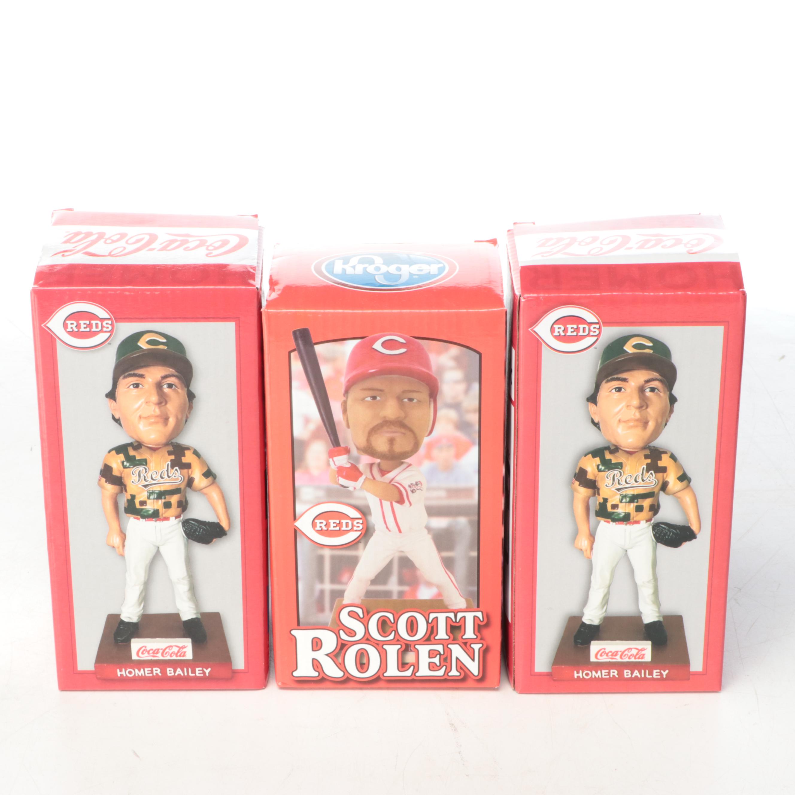 Cincinnati Reds Bobbleheads with Oversized Pennant, Early 21st Century