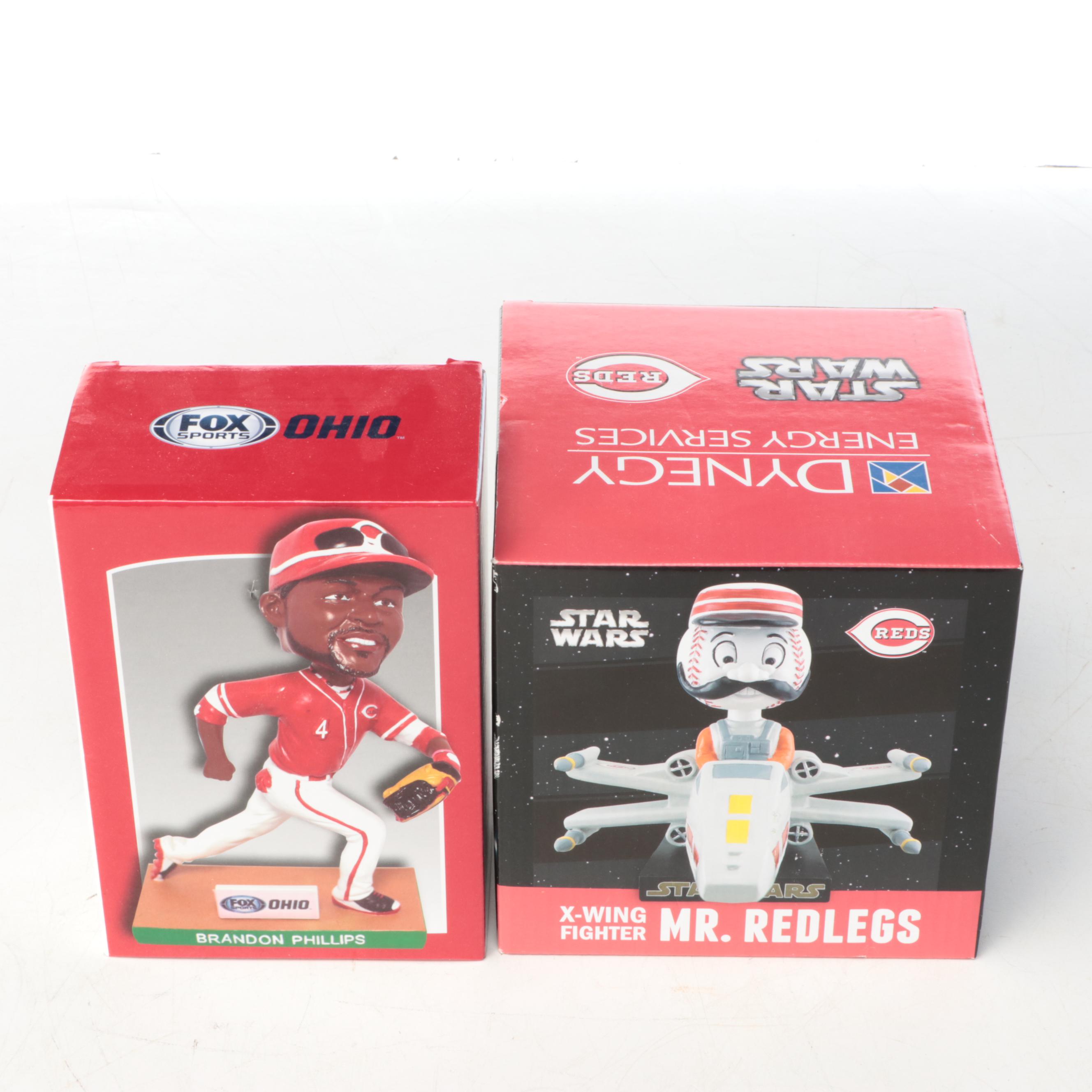 Cincinnati Reds Bobbleheads with Oversized Pennant, Early 21st Century