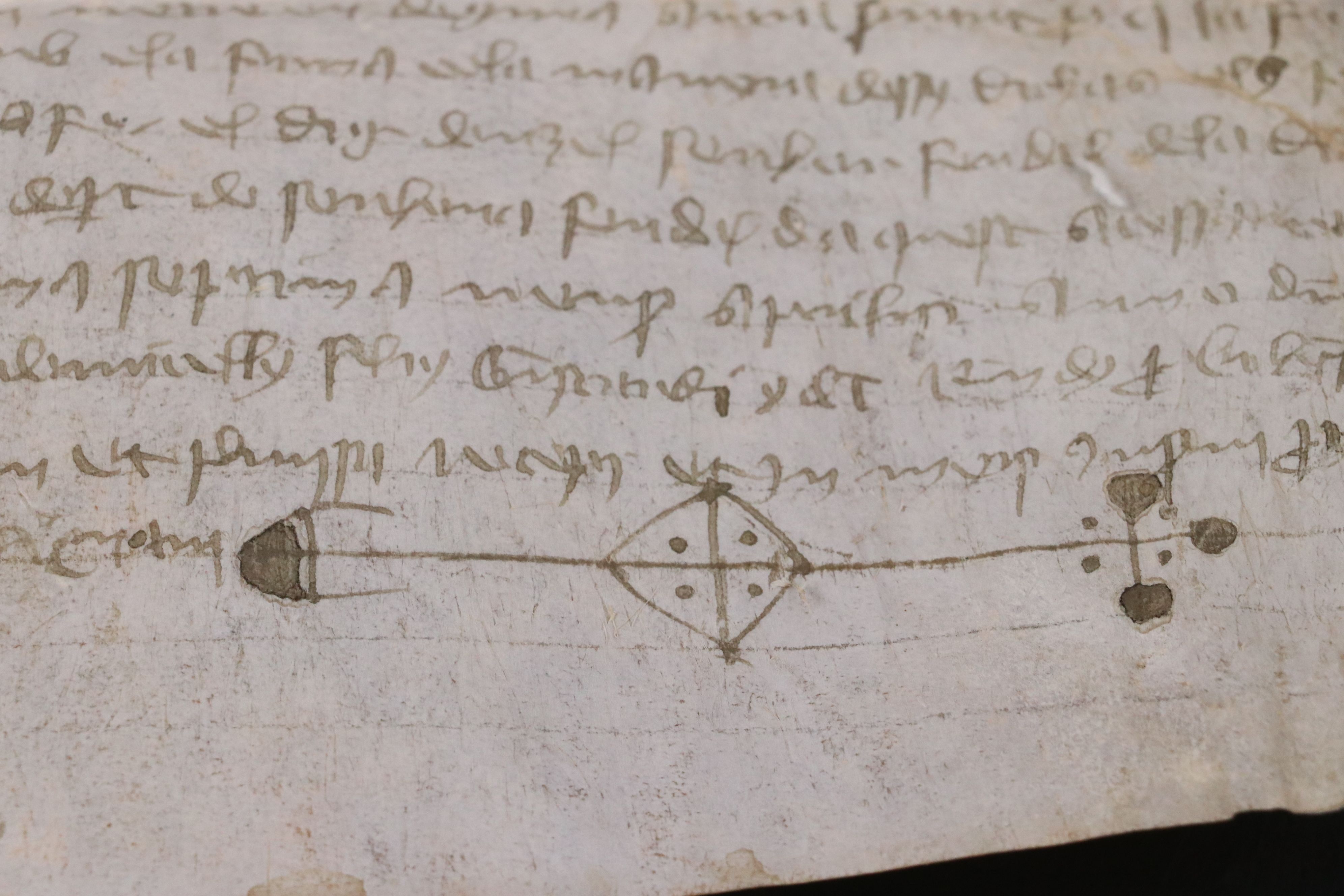 Antique 1352 Spanish Vellum Land Grant Document