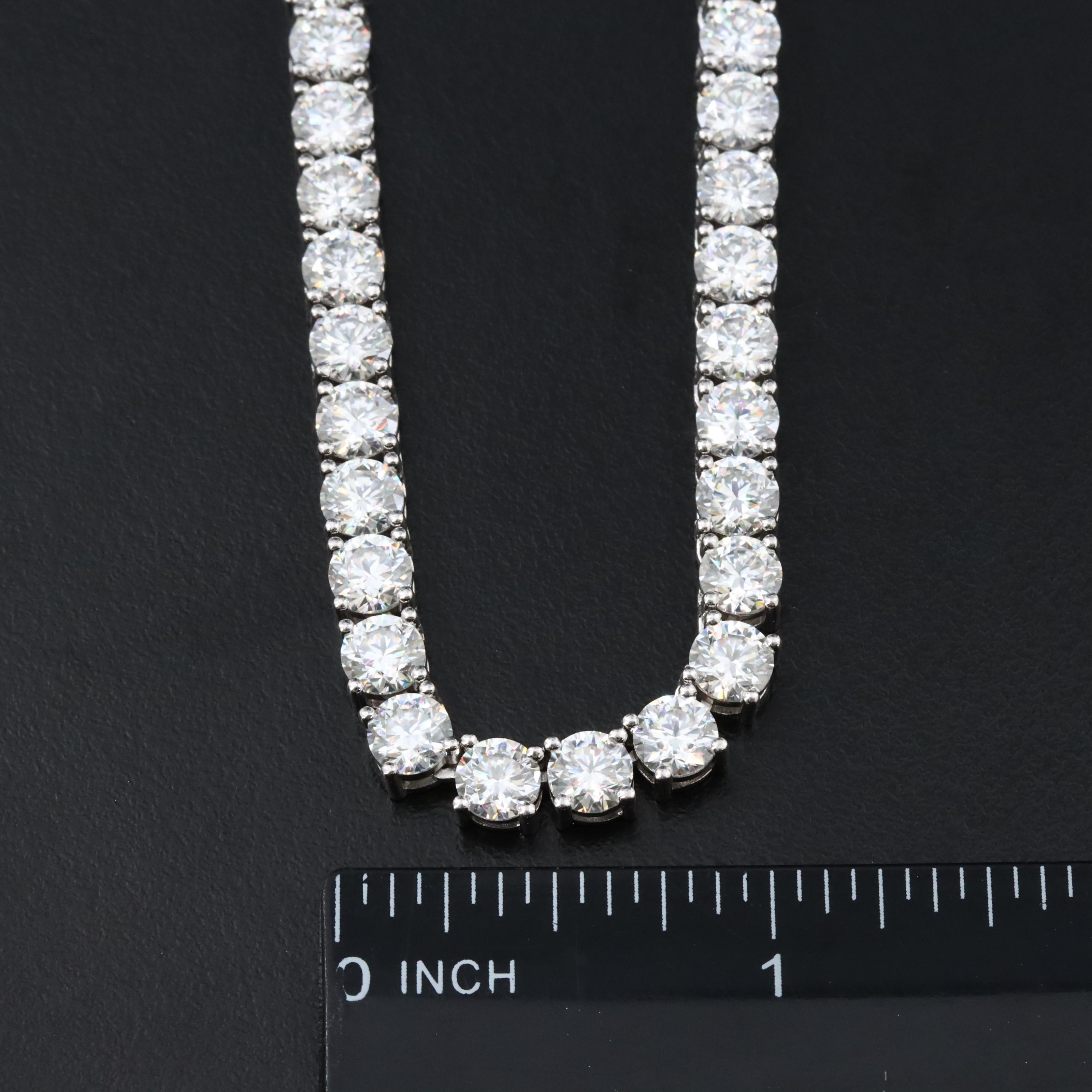 Sterling Moissanite Rivière Necklace