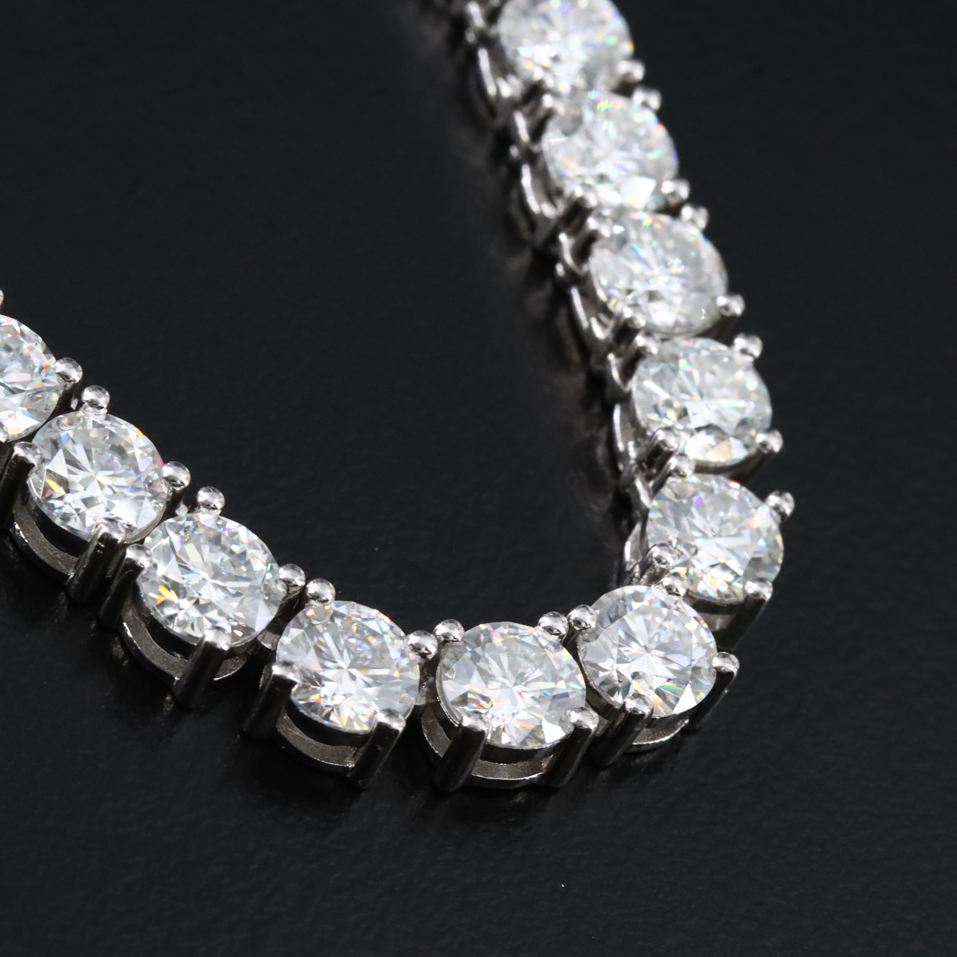 Sterling Moissanite Rivière Necklace
